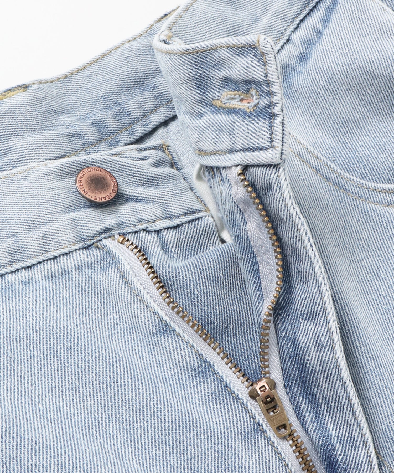 DENIM/TWILL SIDE-TUCK PANTS