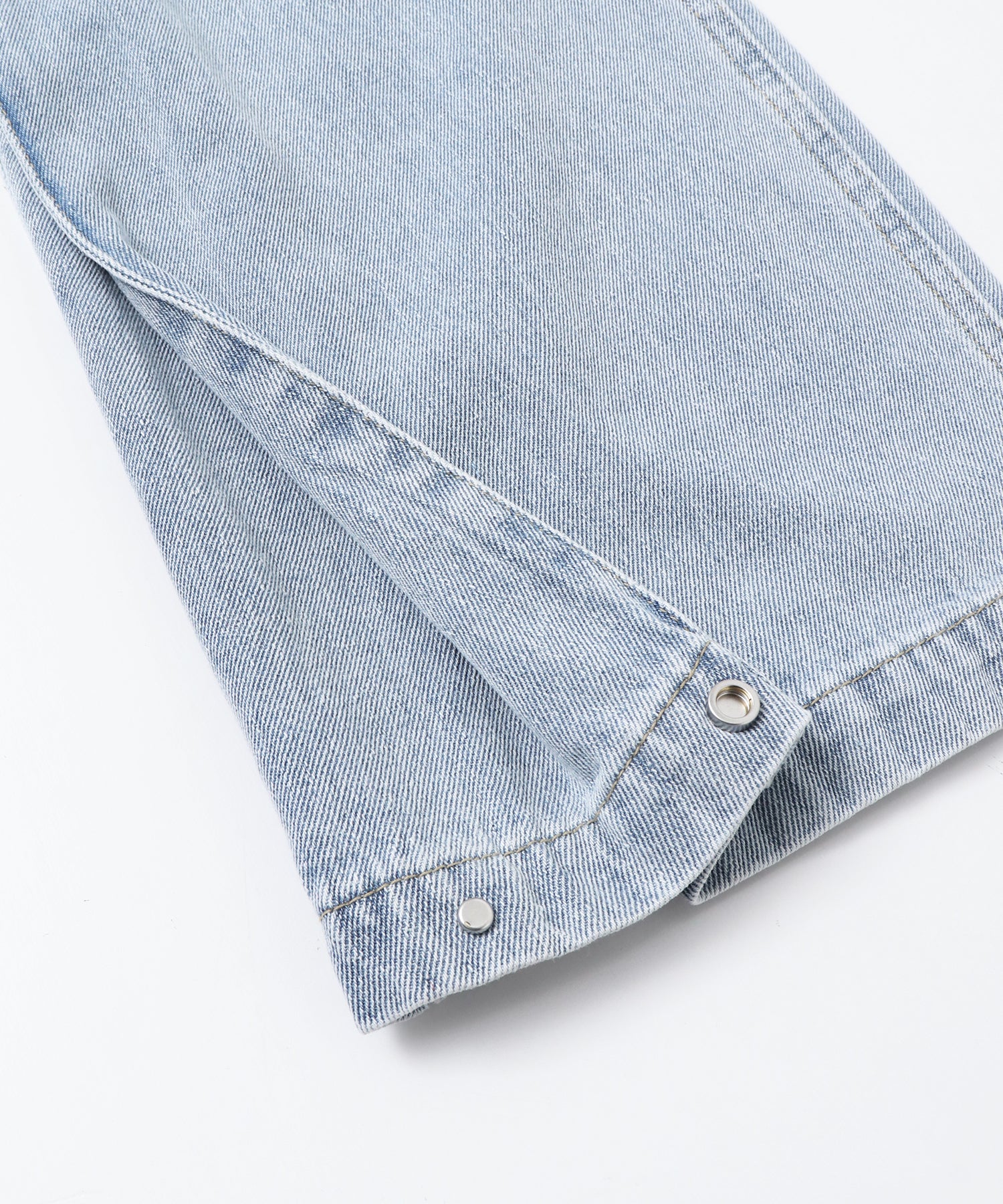 DENIM/TWILL SIDE-TUCK PANTS