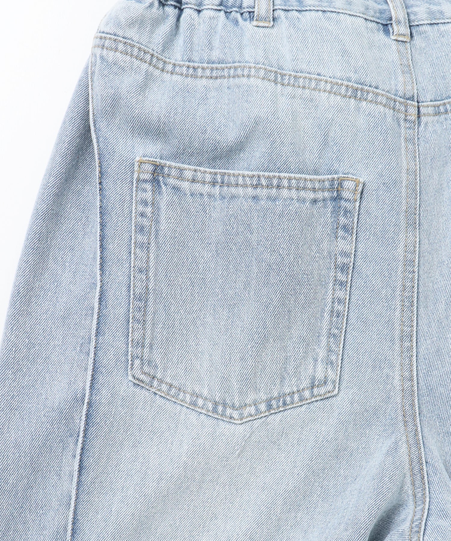 DENIM/TWILL SIDE-TUCK PANTS