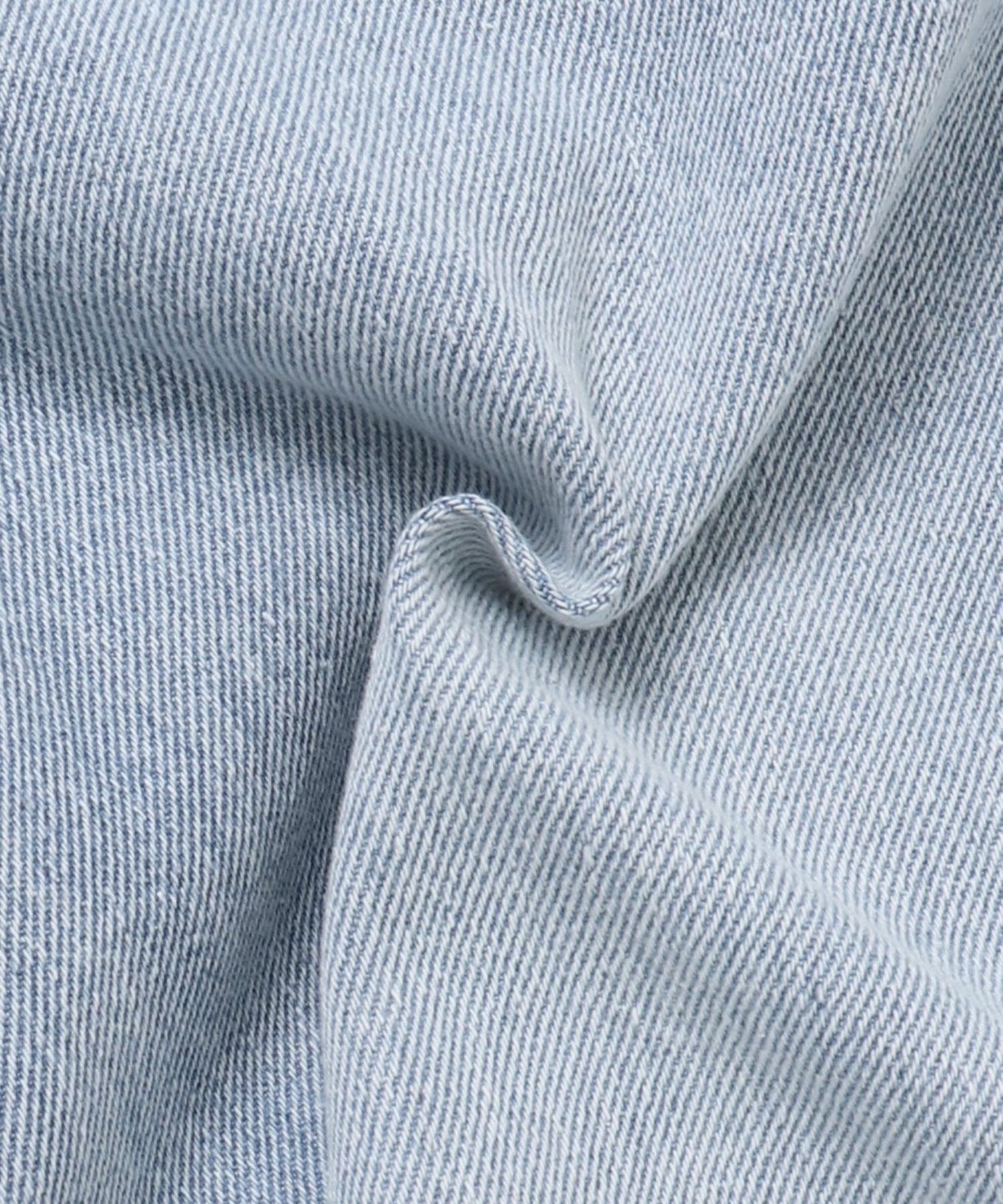 DENIM/TWILL SIDE-TUCK PANTS