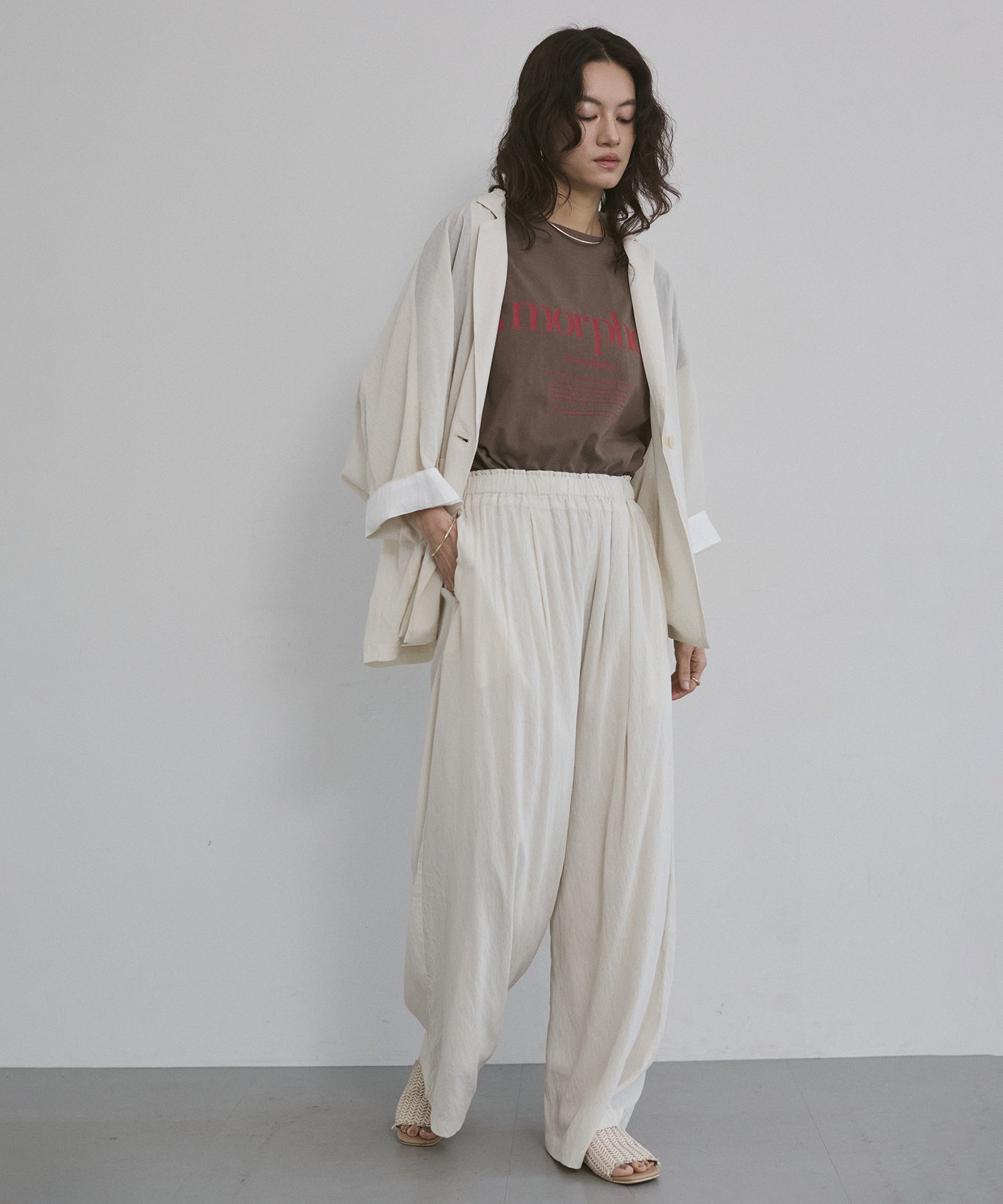 SHEER WIDE STRAIGHT PANTS