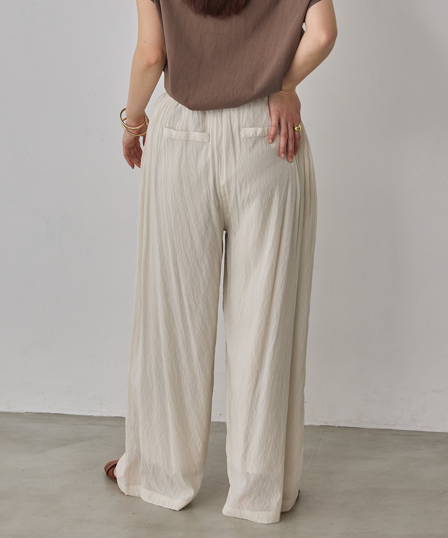 SHEER WIDE STRAIGHT PANTS