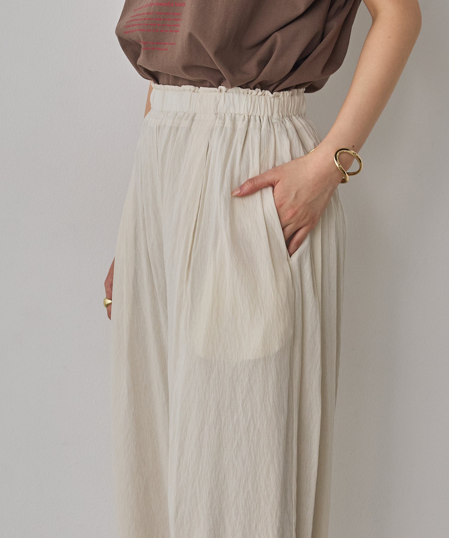 SHEER WIDE STRAIGHT PANTS