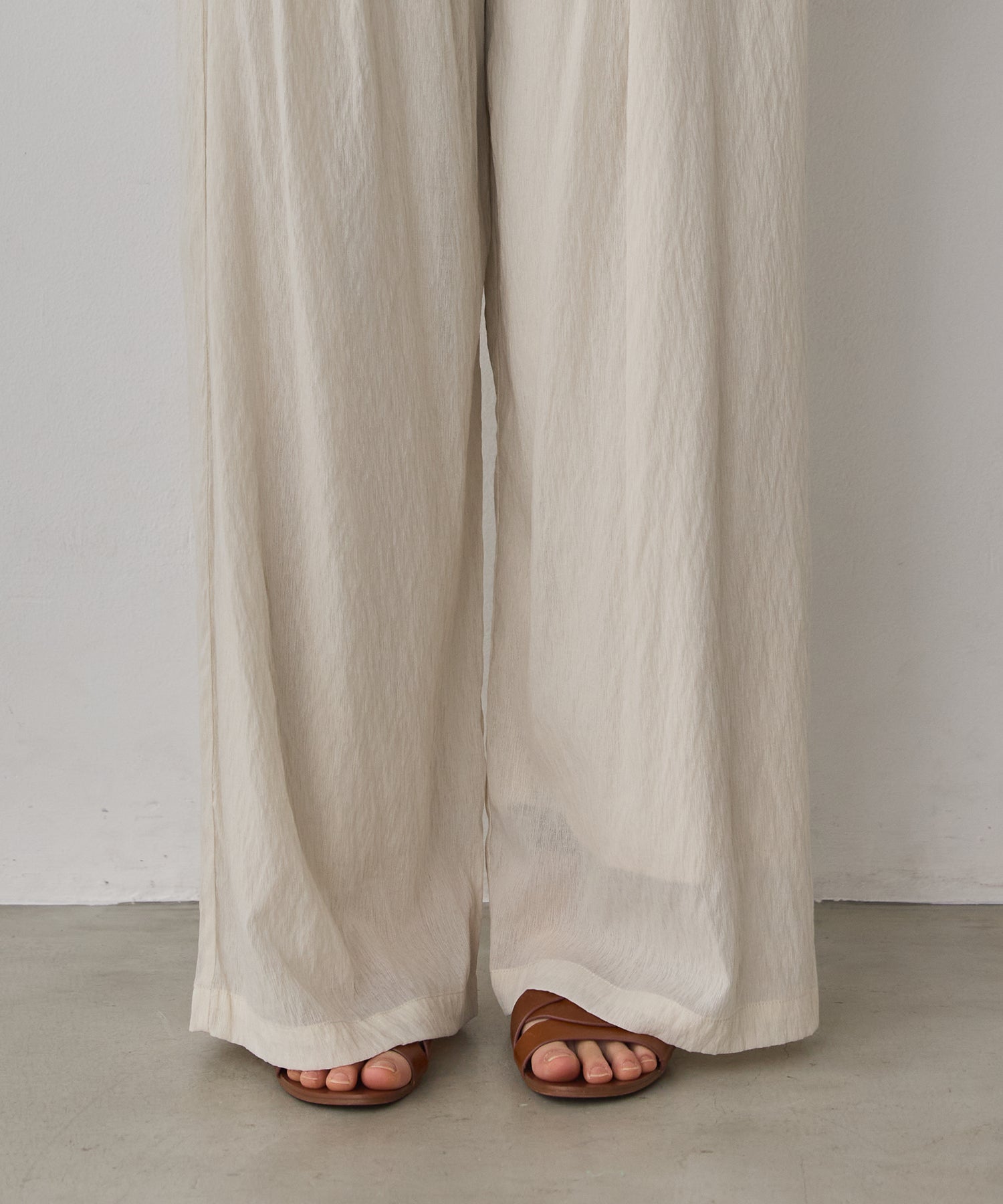 SHEER WIDE STRAIGHT PANTS