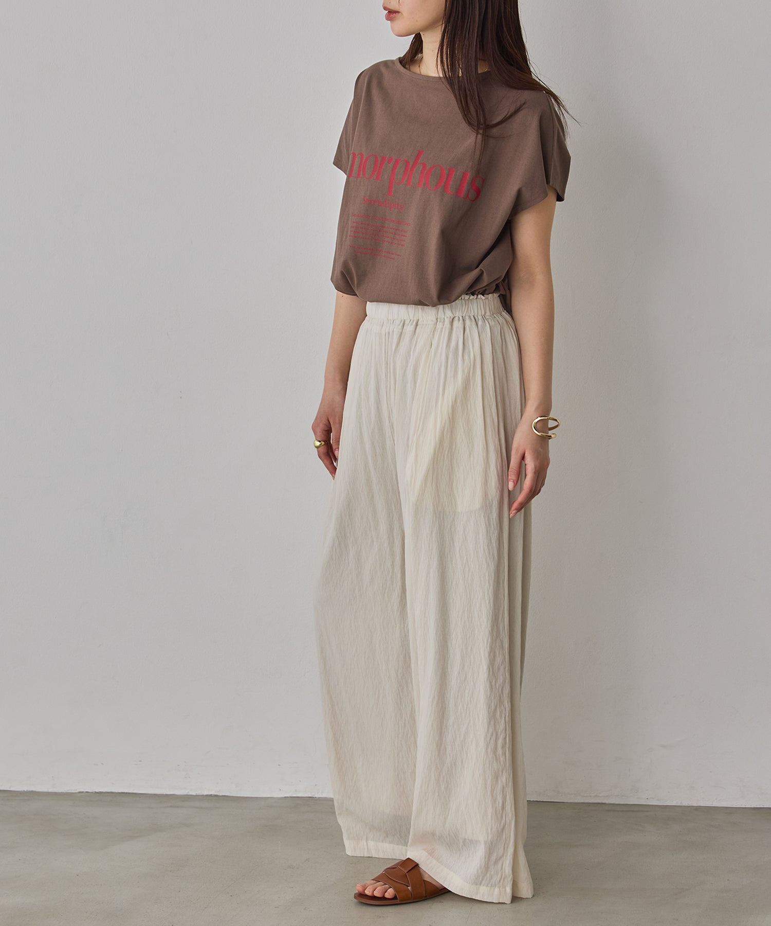 SHEER WIDE STRAIGHT PANTS