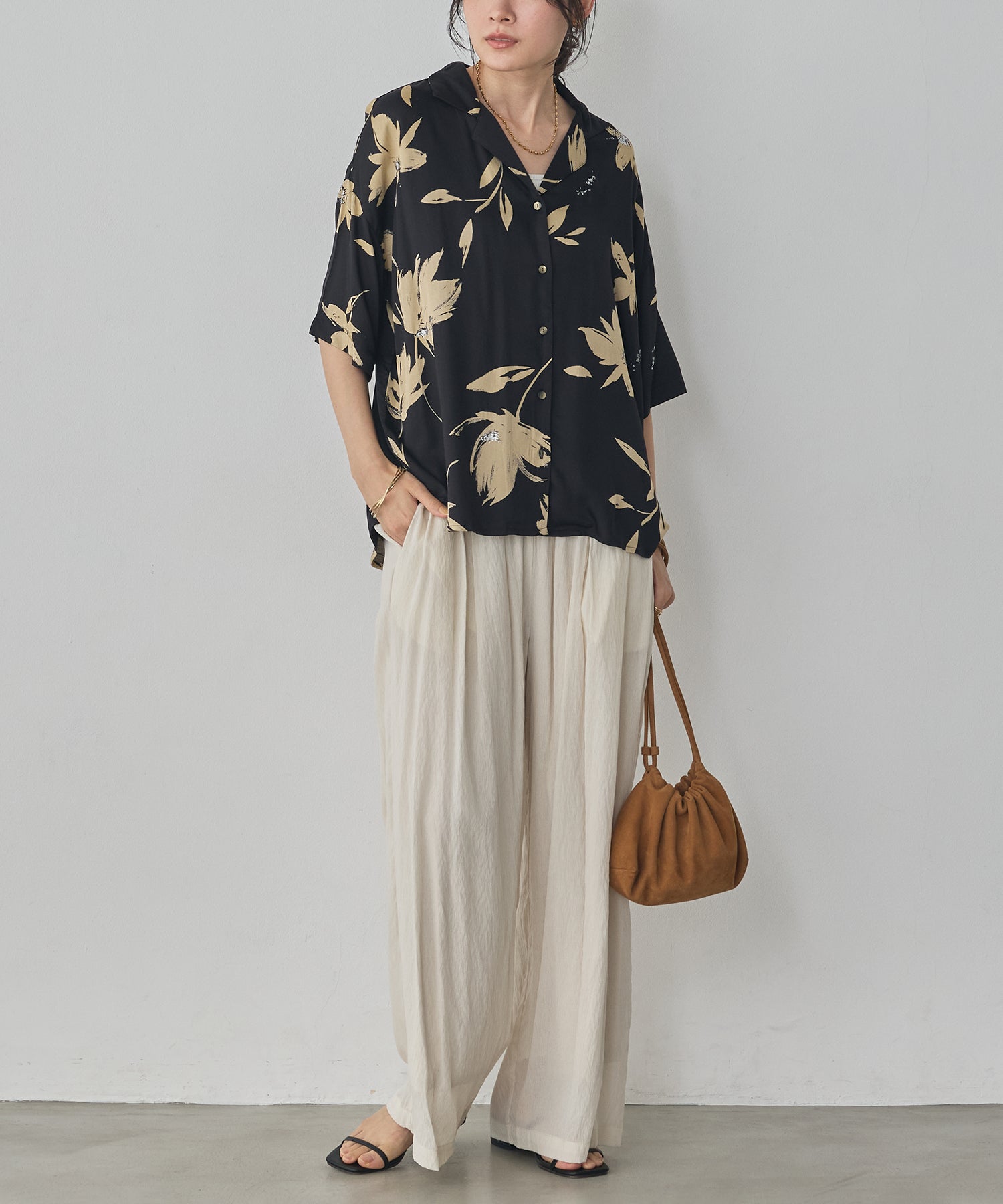 SHEER WIDE STRAIGHT PANTS