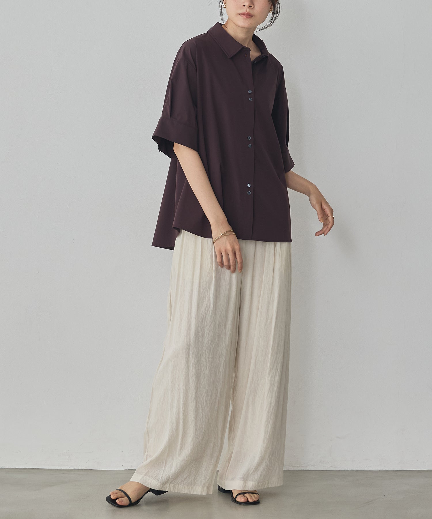 SHEER WIDE STRAIGHT PANTS