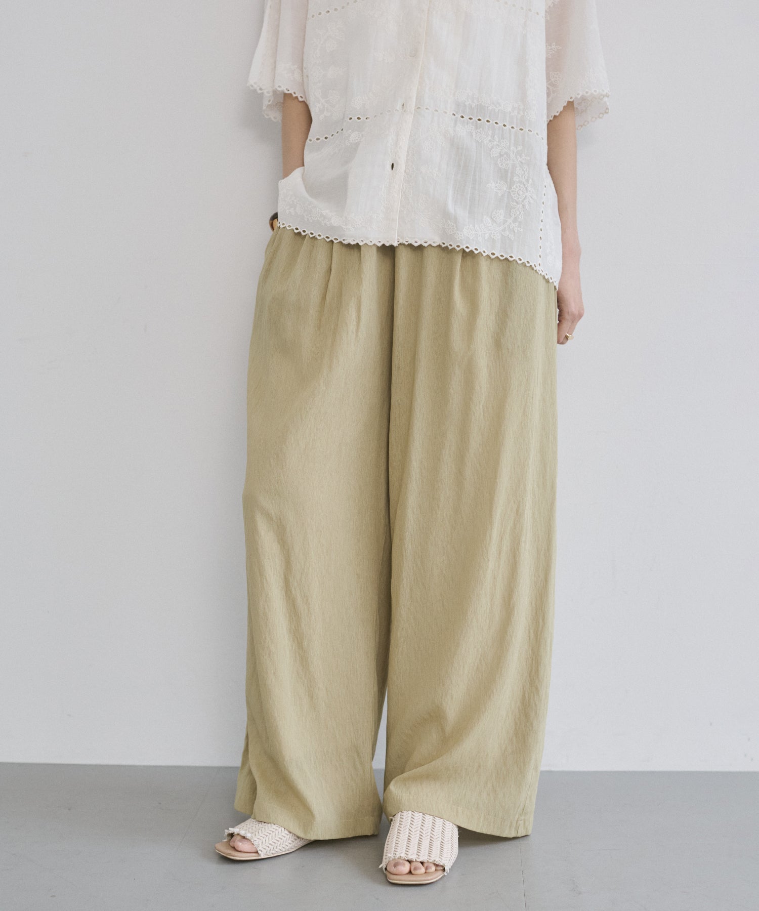 SHEER WIDE STRAIGHT PANTS