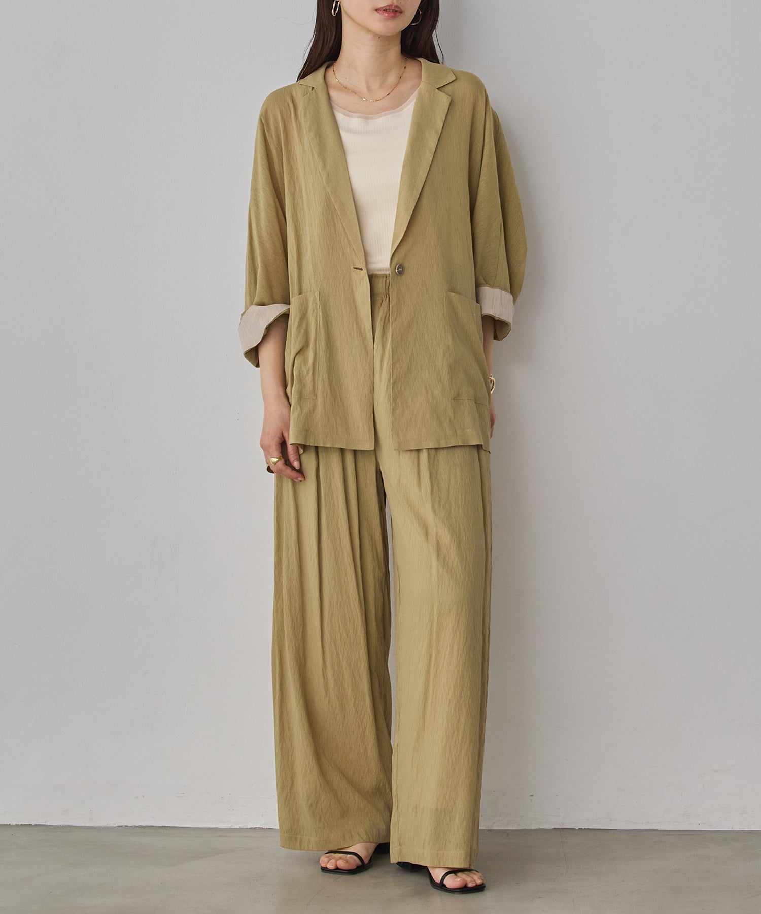 SHEER WIDE STRAIGHT PANTS