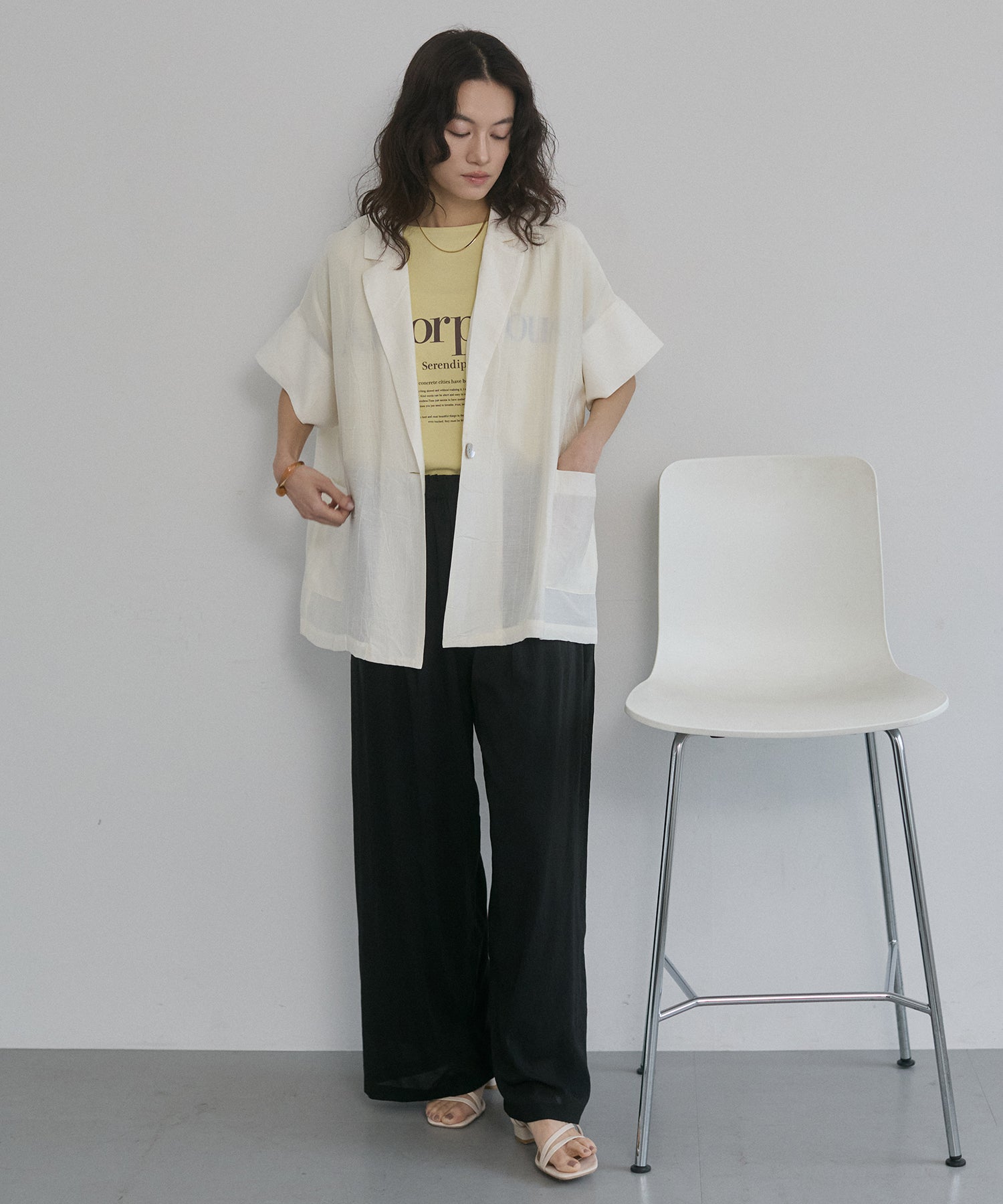 SHEER WIDE STRAIGHT PANTS