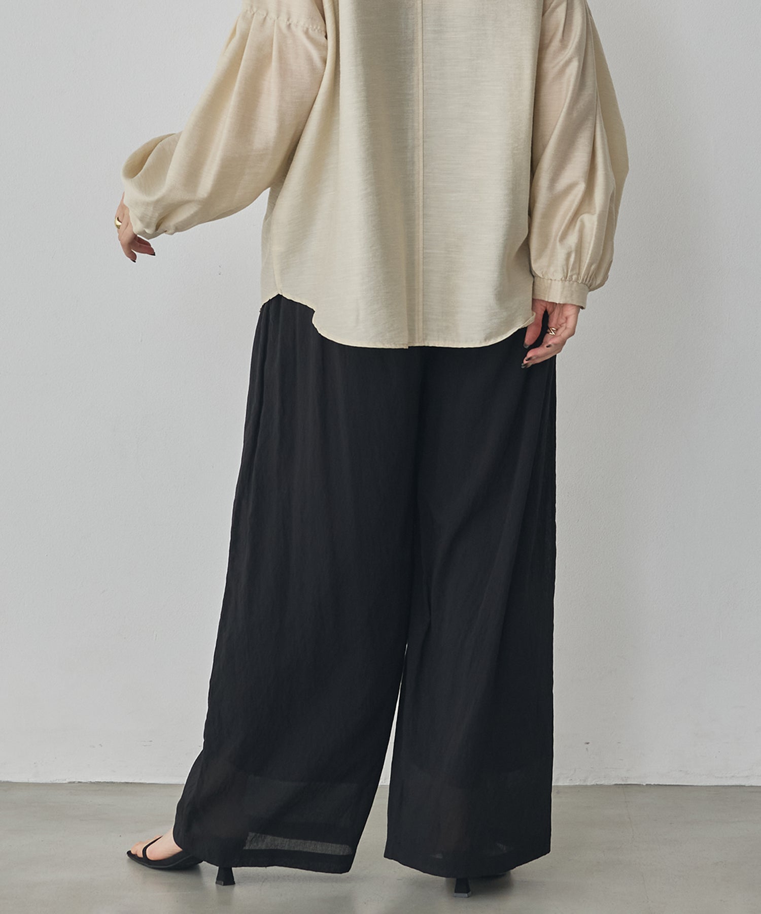 SHEER WIDE STRAIGHT PANTS