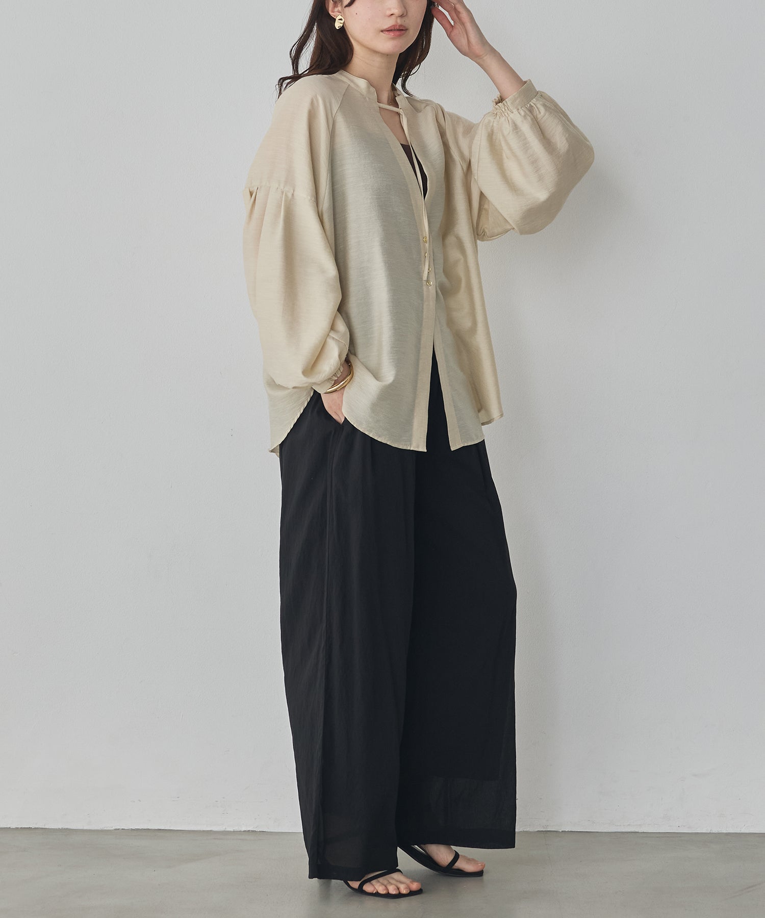 SHEER WIDE STRAIGHT PANTS