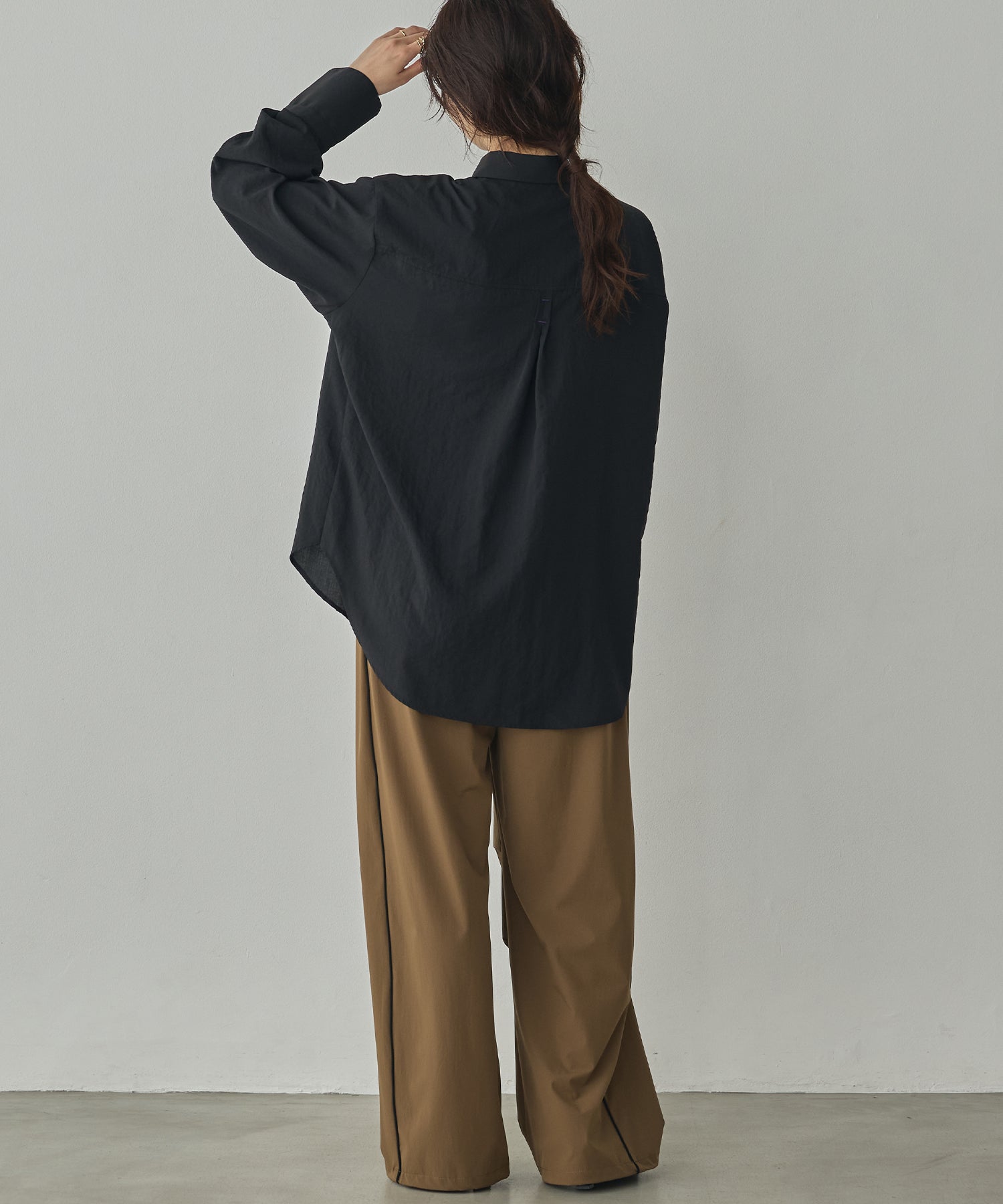 [ICE TOUCH] THICK-KNIT SIDE-STRIPE PANTS