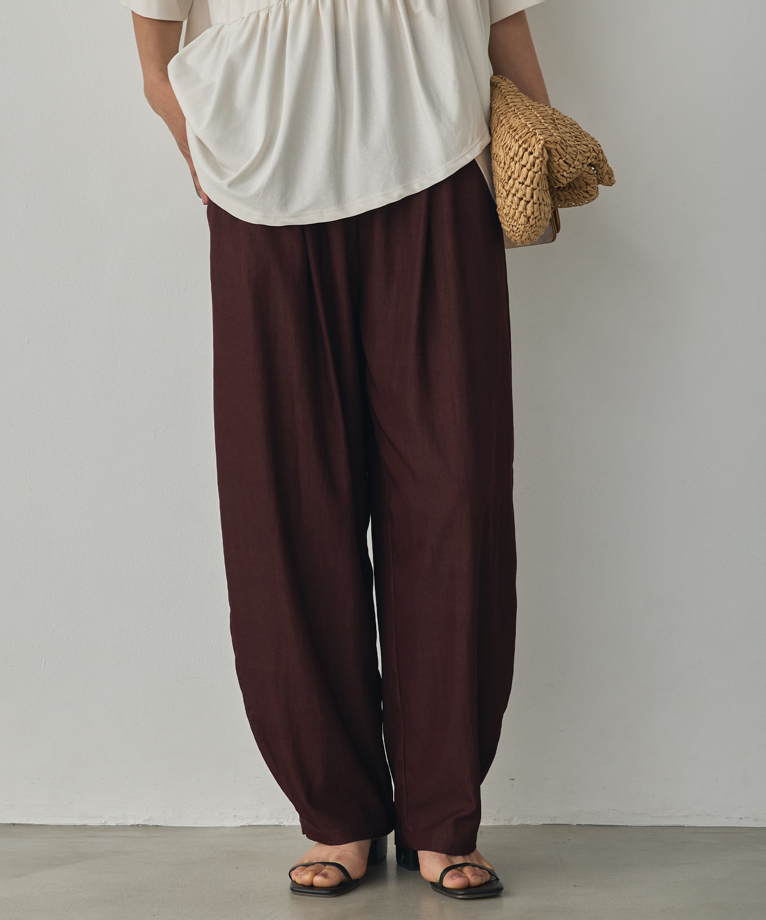 THICK-WEAVE CURVY PANTS