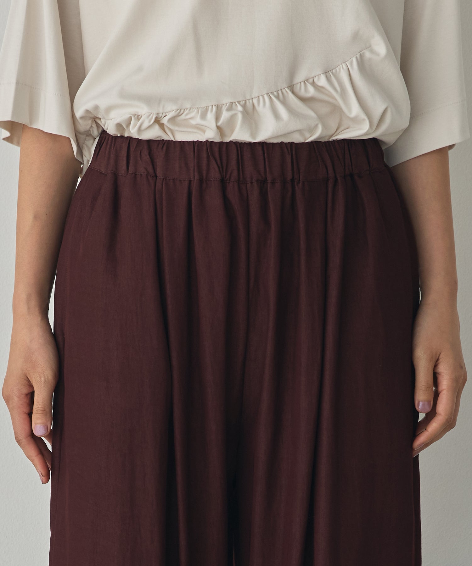THICK-WEAVE CURVY PANTS