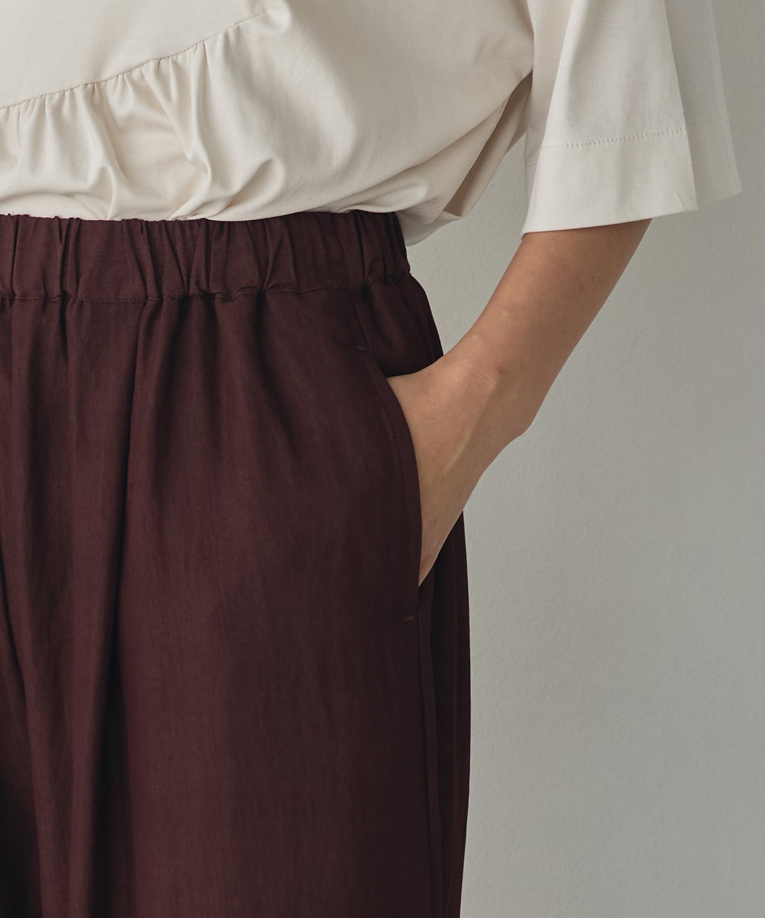 THICK-WEAVE CURVY PANTS