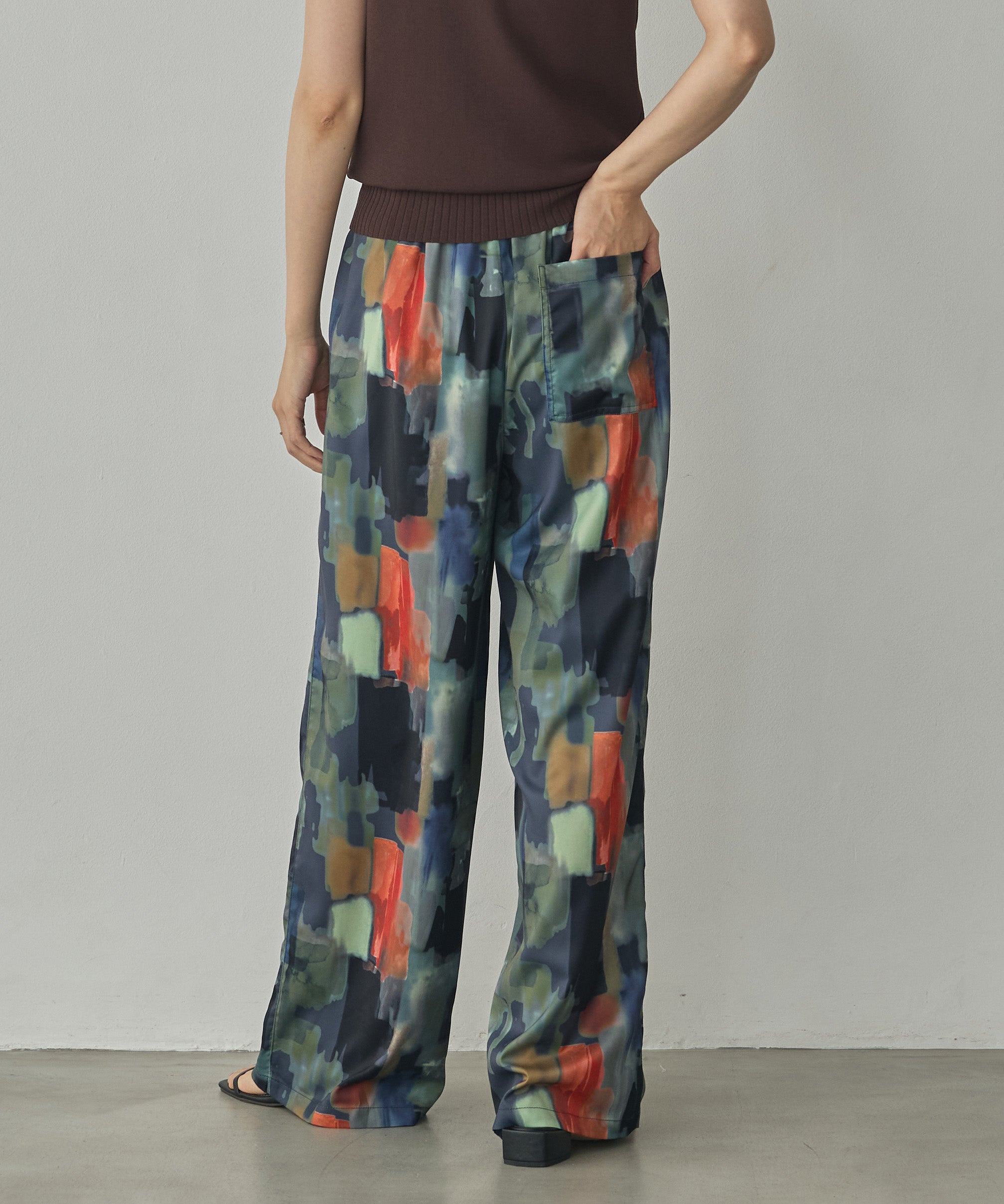 GEORGETTE-PRINT EASY PANTS