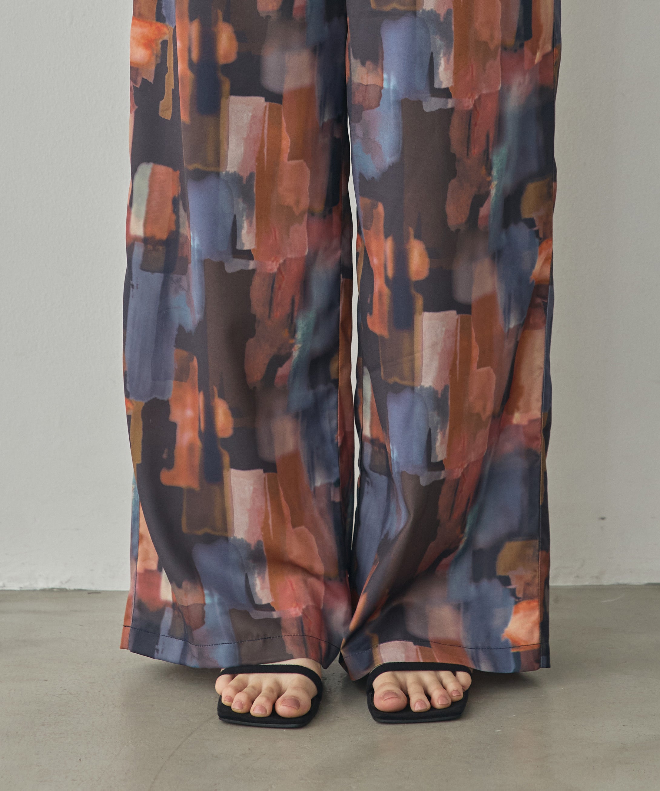 GEORGETTE-PRINT EASY PANTS