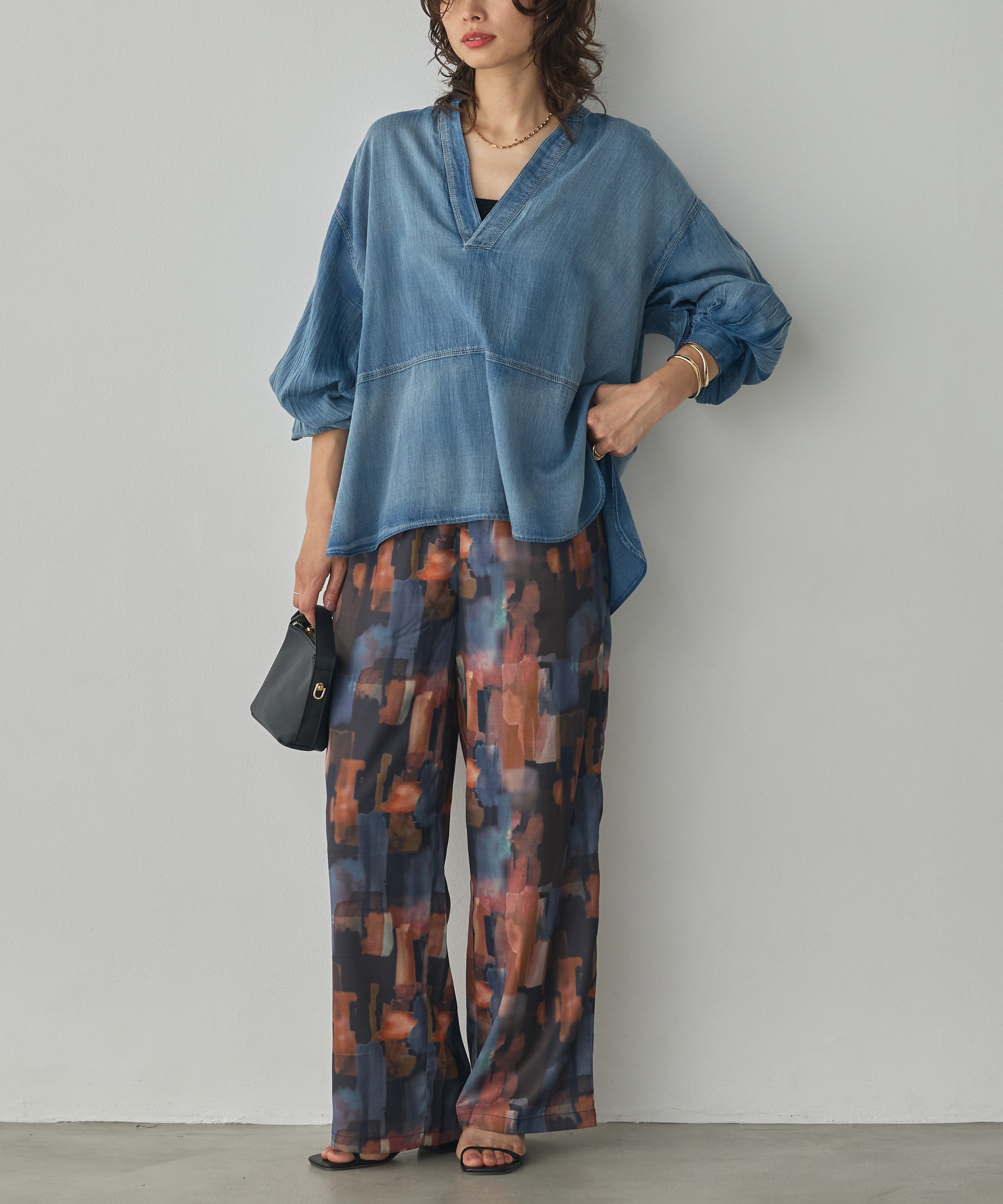 GEORGETTE-PRINT EASY PANTS