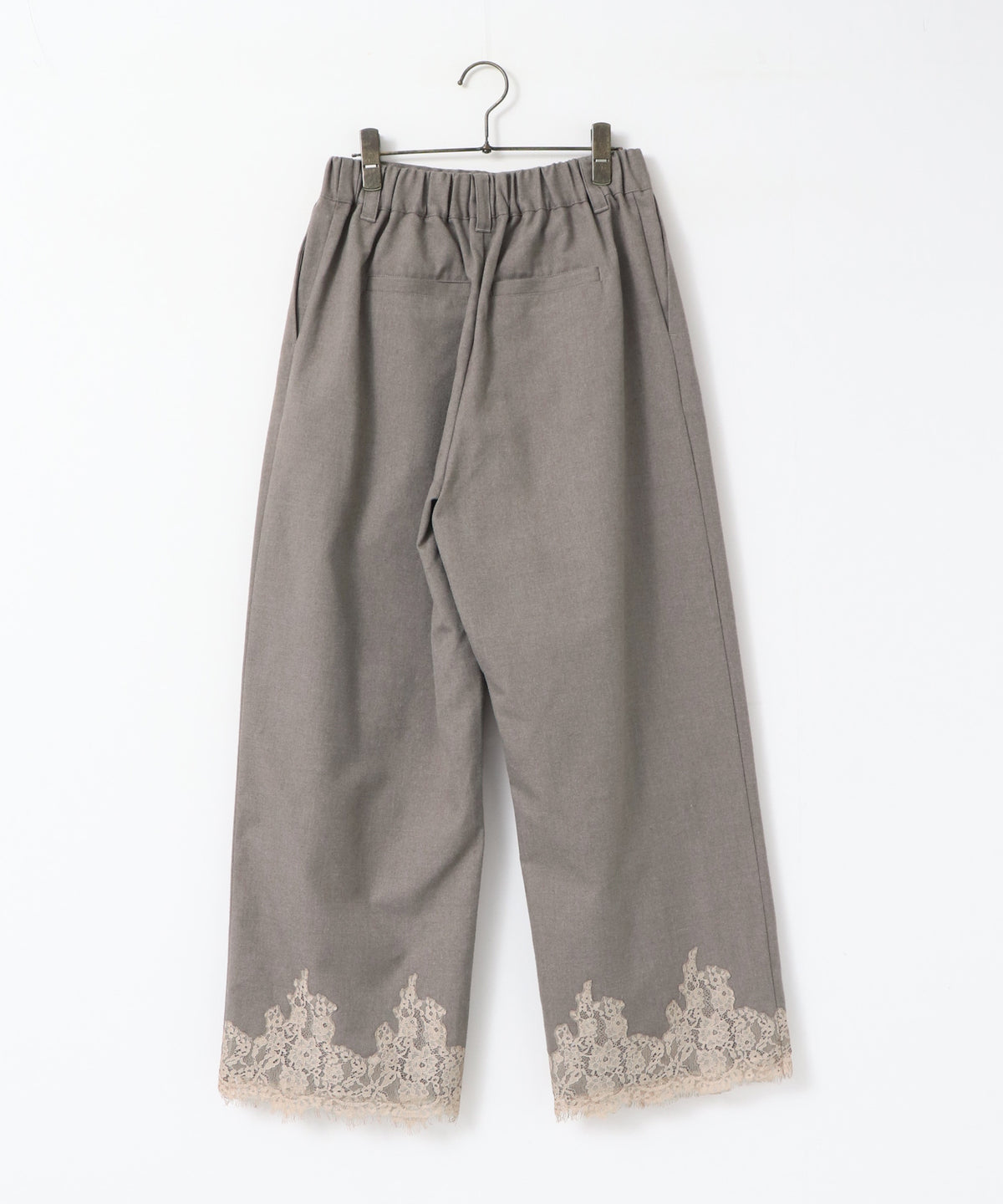 WIDE-LEG WITH LACE HEM PANTS