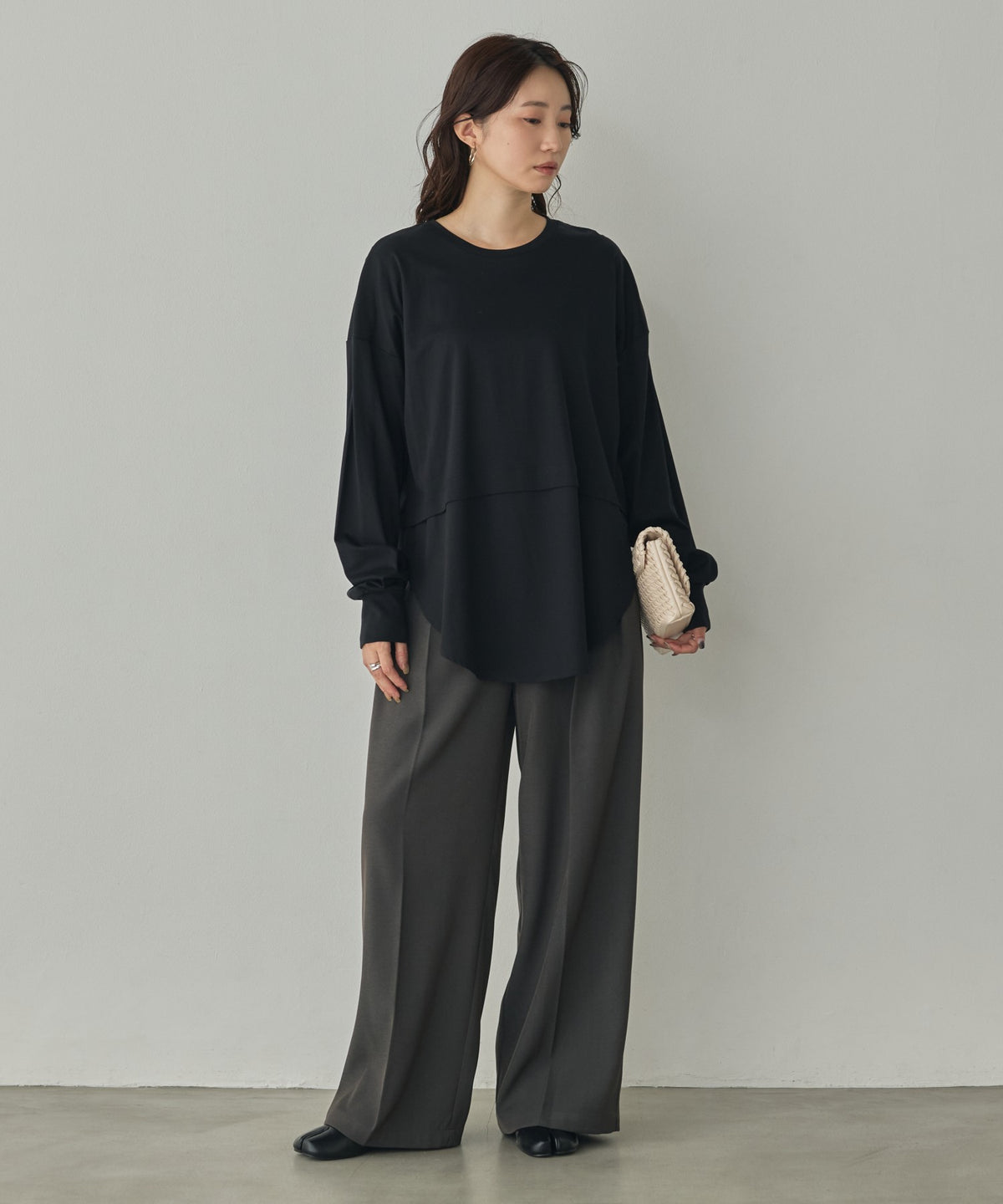POLY-TWILL TUCK PANTS