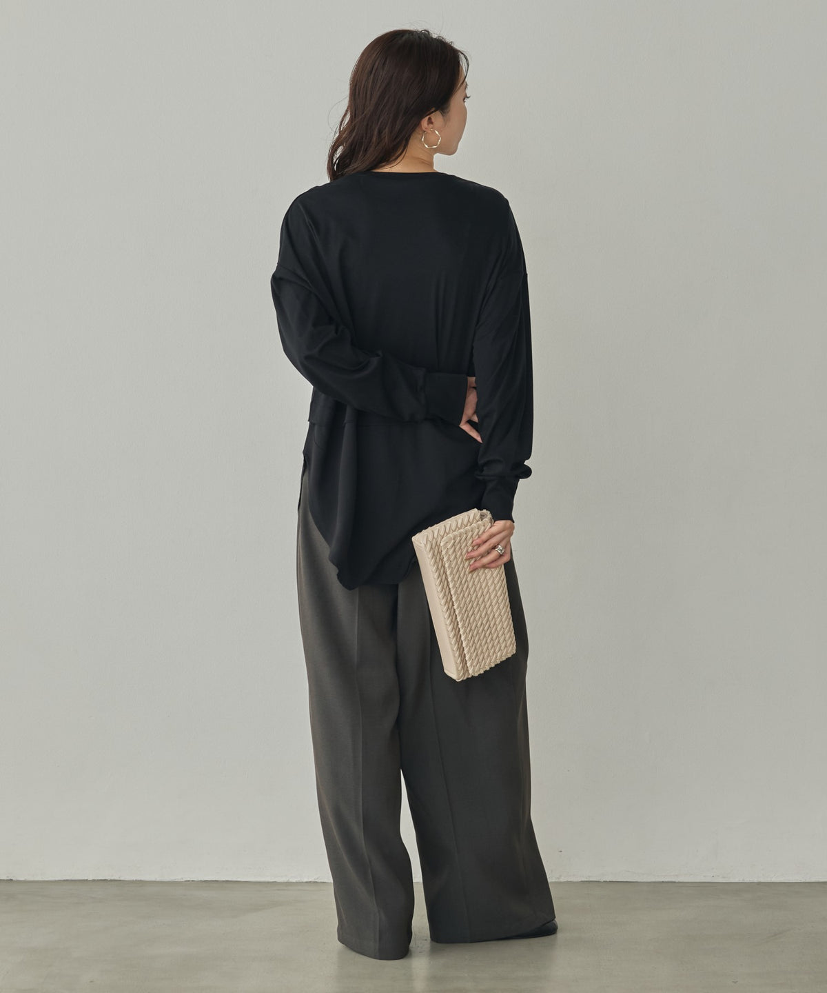 POLY-TWILL TUCK PANTS