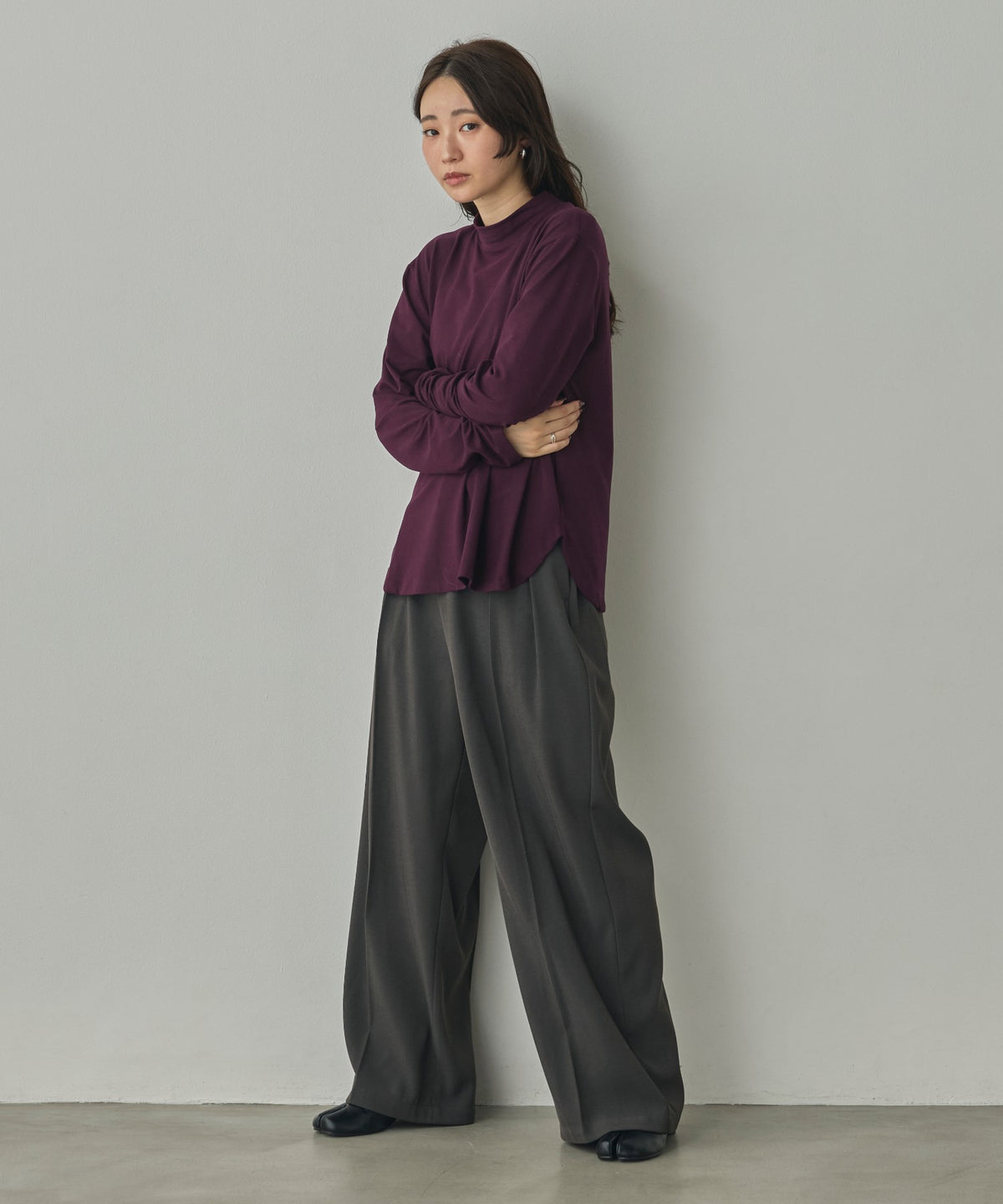 POLY-TWILL TUCK PANTS