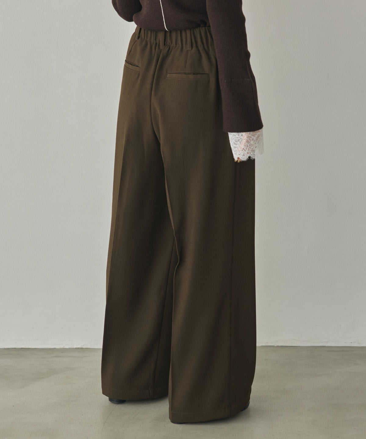 POLY-TWILL TUCK PANTS