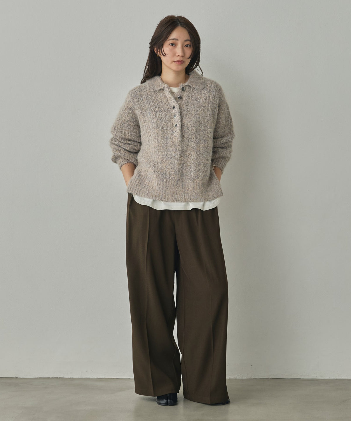 POLY-TWILL TUCK PANTS