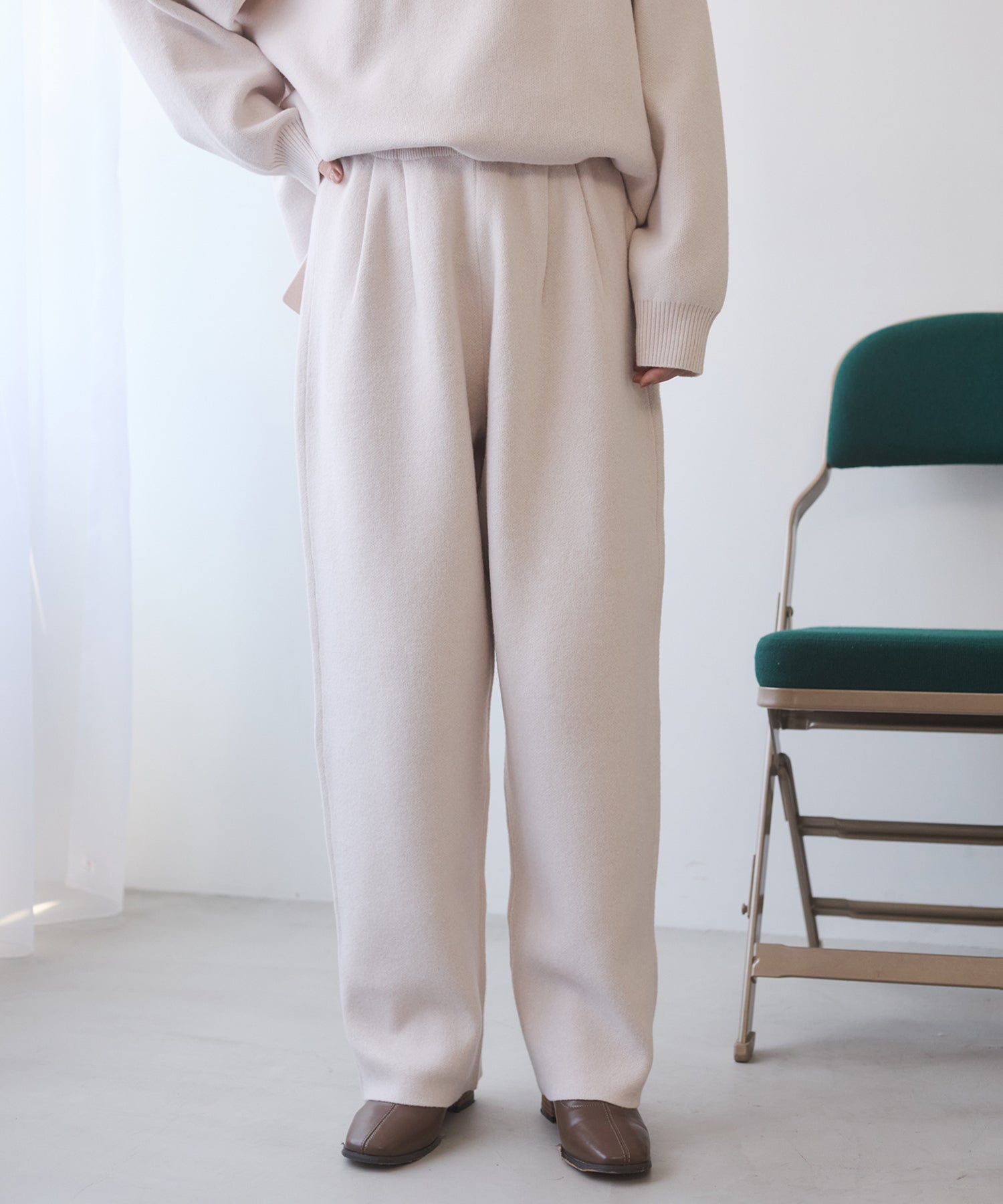 ニット ワイドパンツ