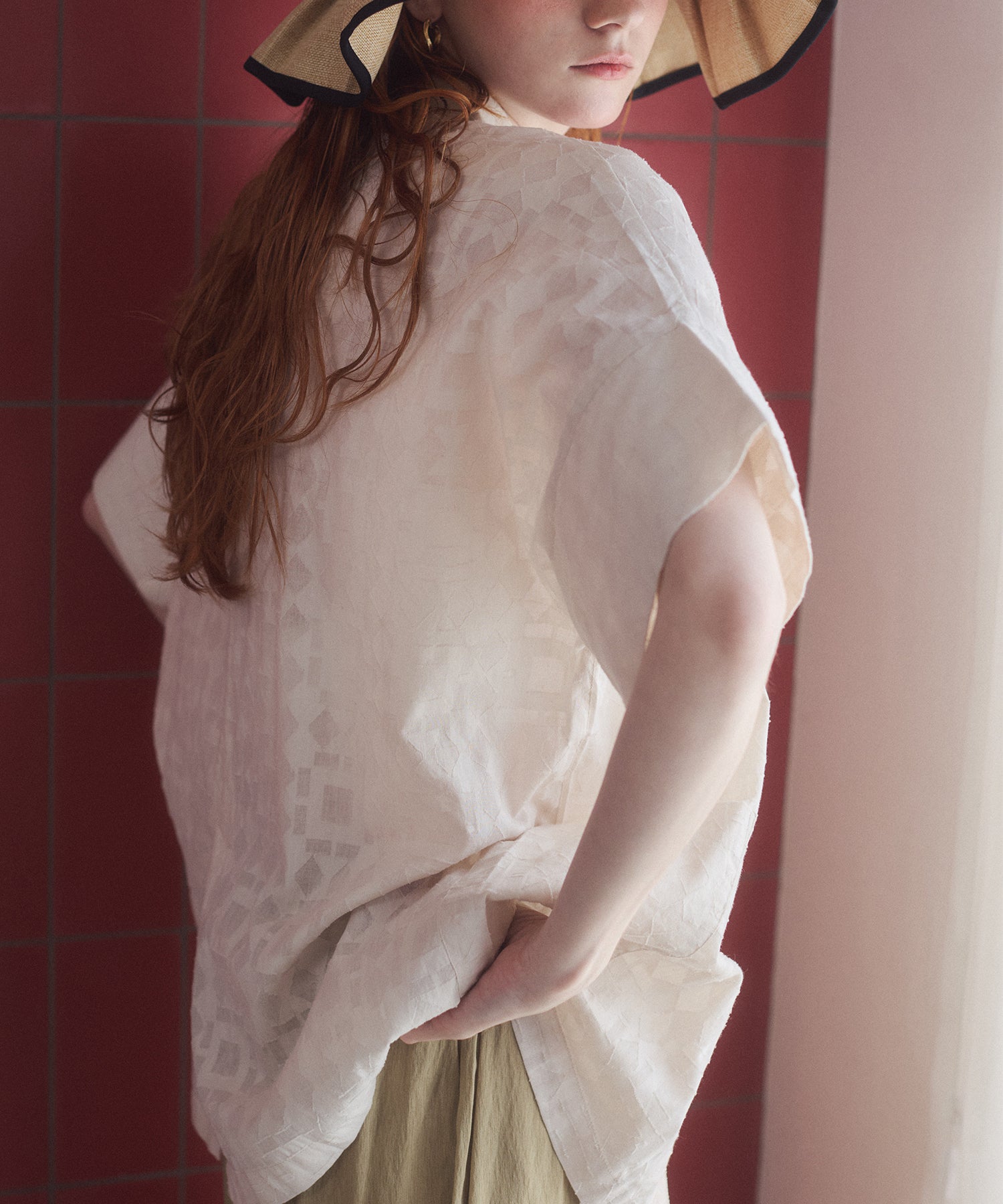 CUT-JACQUARD TAILORED JACKET