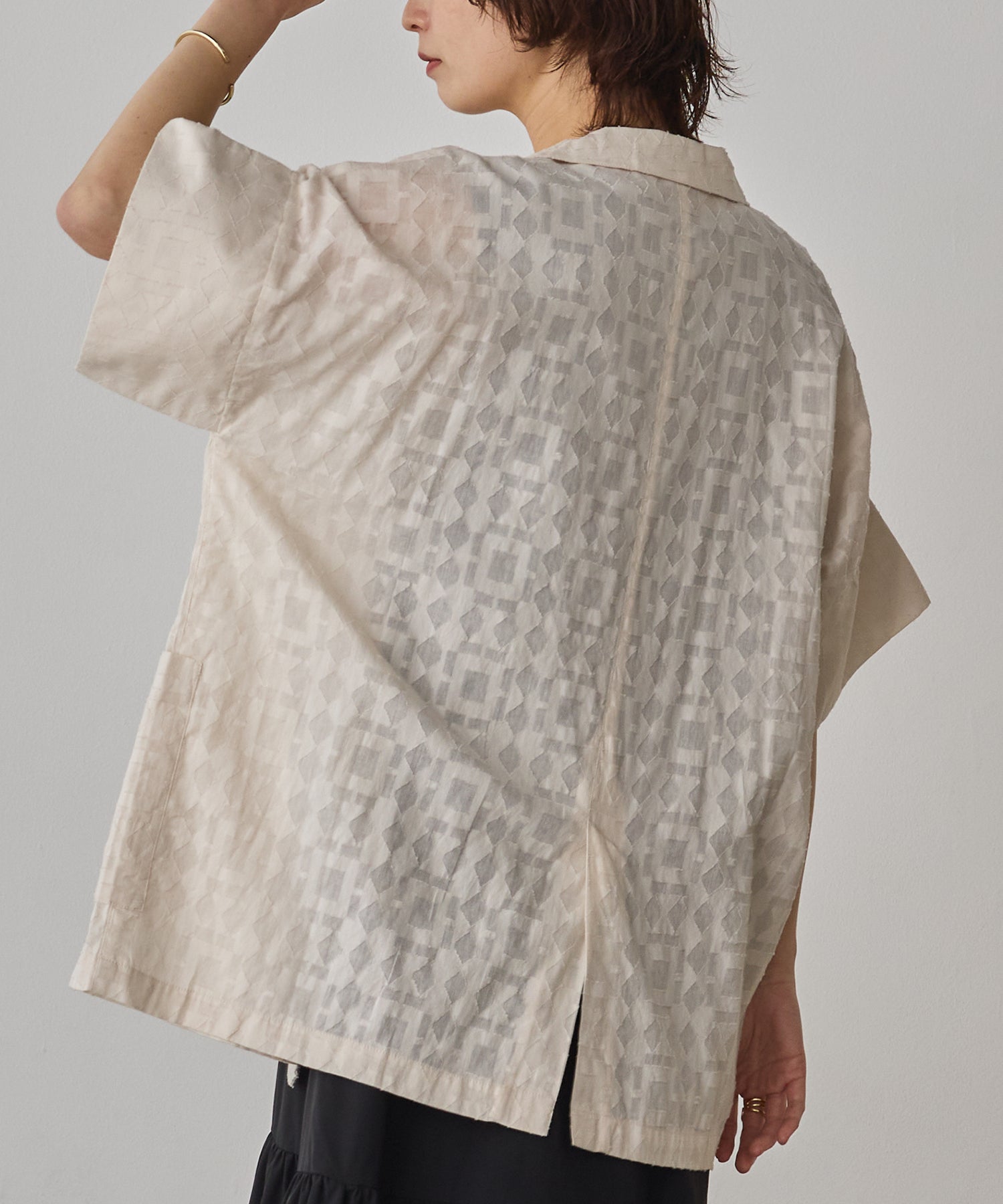 CUT-JACQUARD TAILORED JACKET