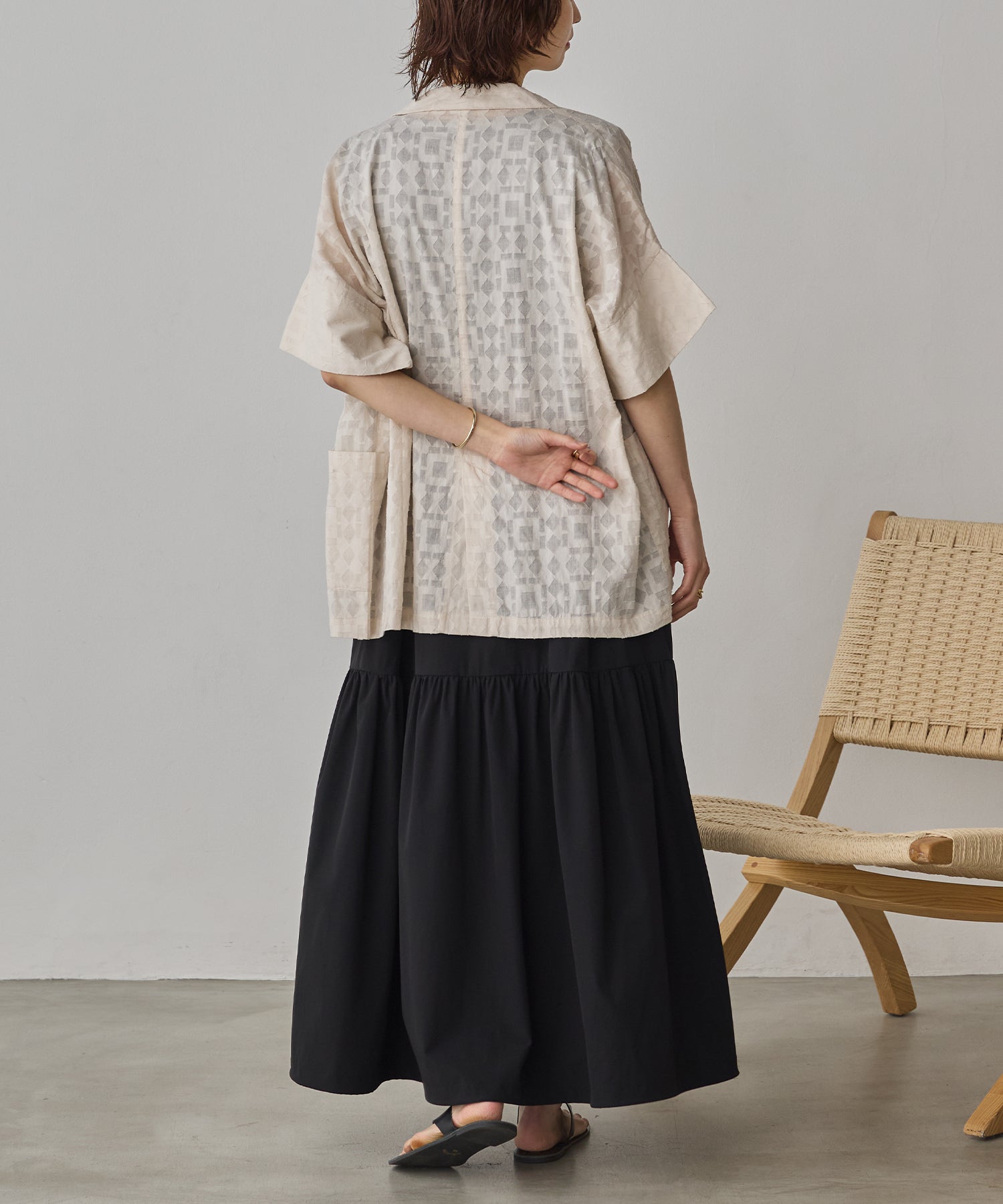 CUT-JACQUARD TAILORED JACKET