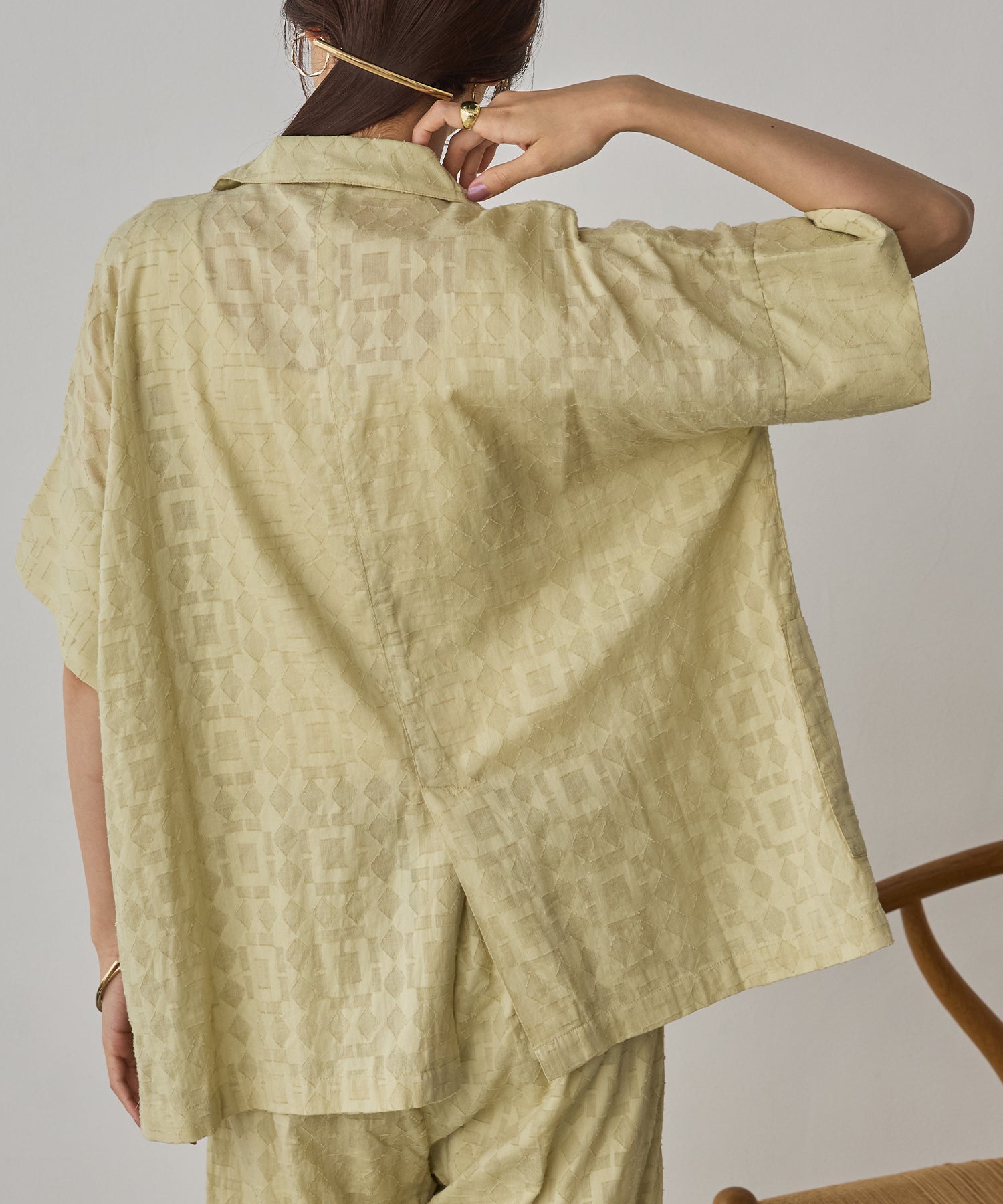 CUT-JACQUARD TAILORED JACKET