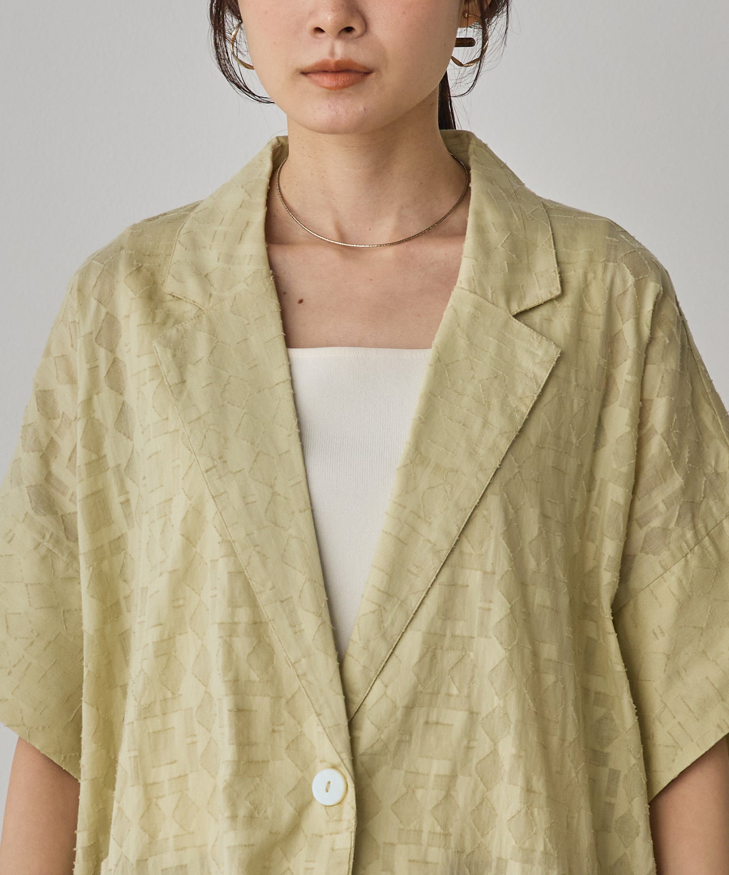 CUT-JACQUARD TAILORED JACKET