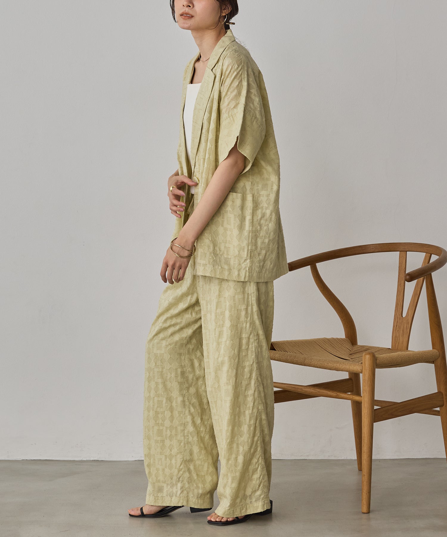 CUT-JACQUARD TAILORED JACKET