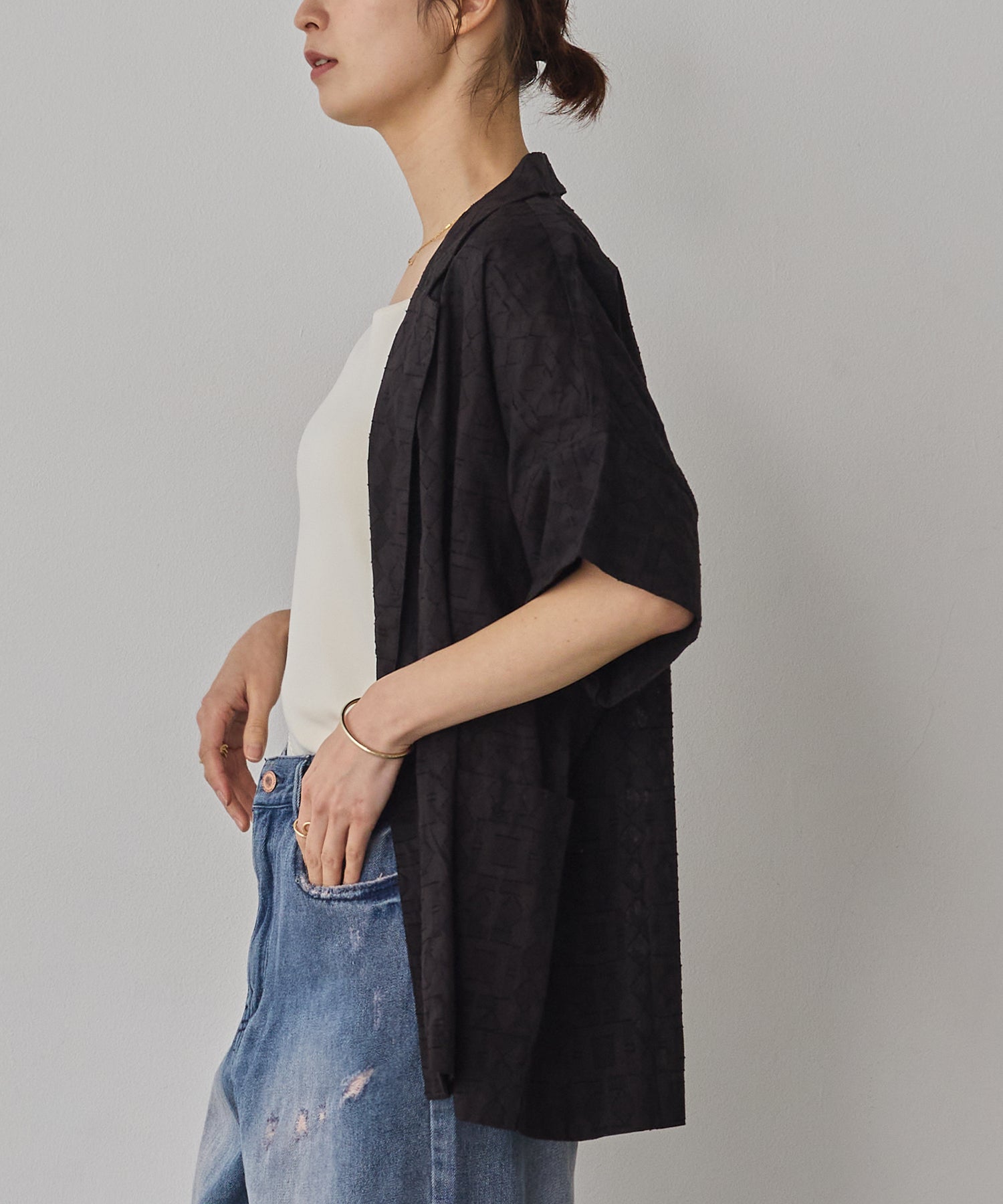 CUT-JACQUARD TAILORED JACKET