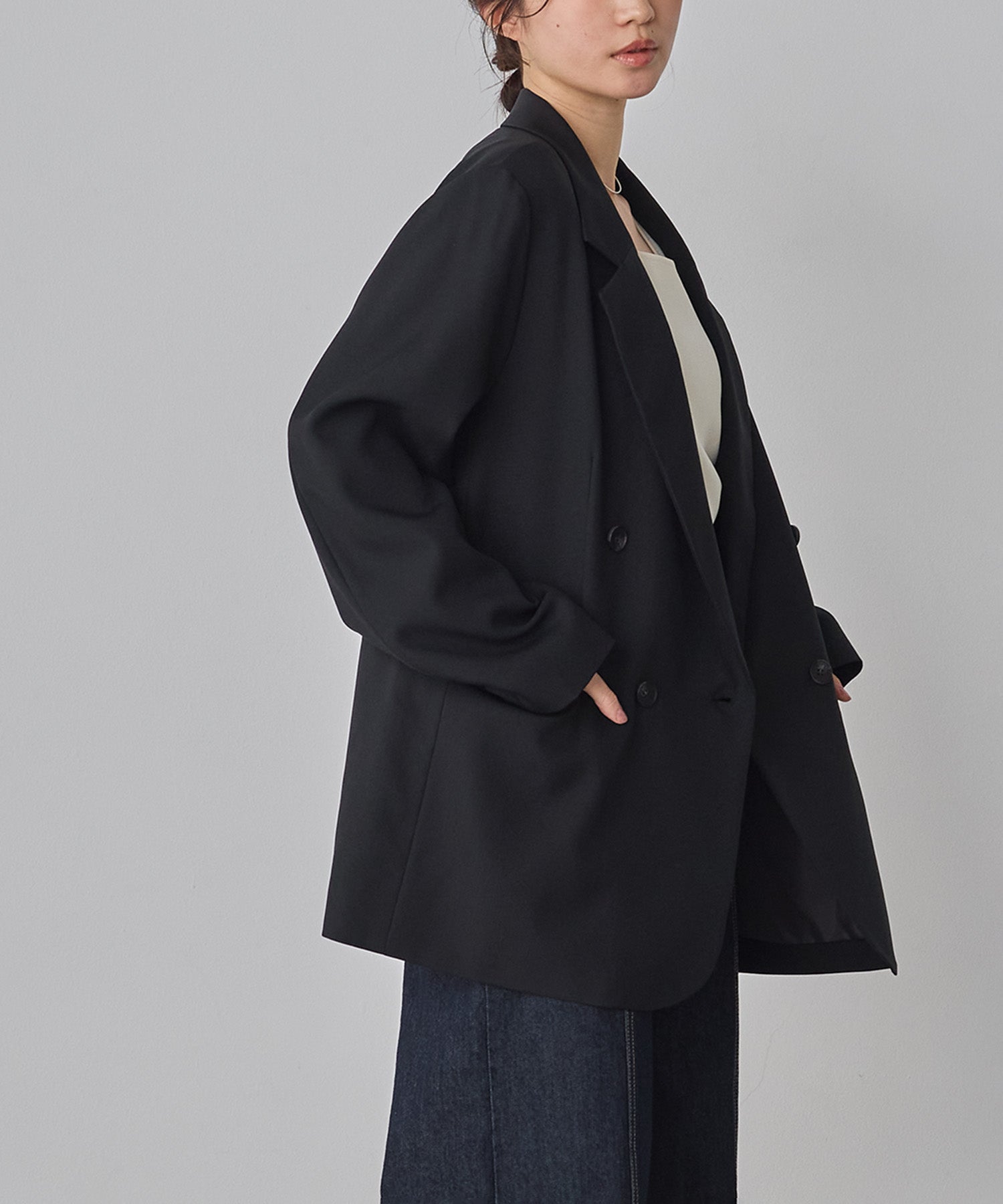 WEB限定/別注】【セットアップ対応】杢調ライトダブルテーラードジャケット