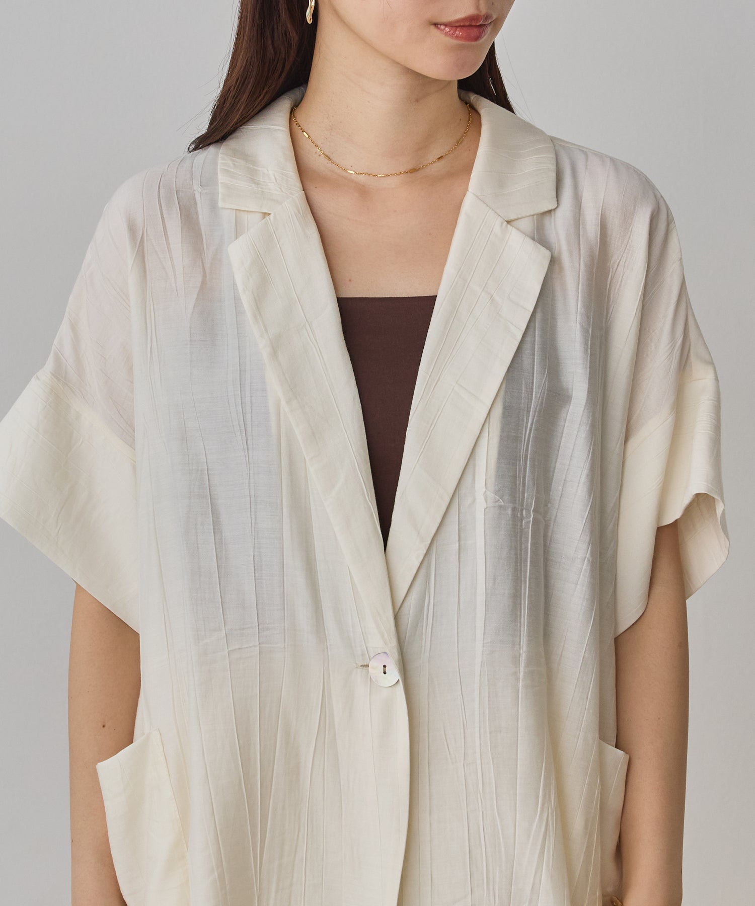 LIMITED]WASH-SATIN SHIRT JACKET
