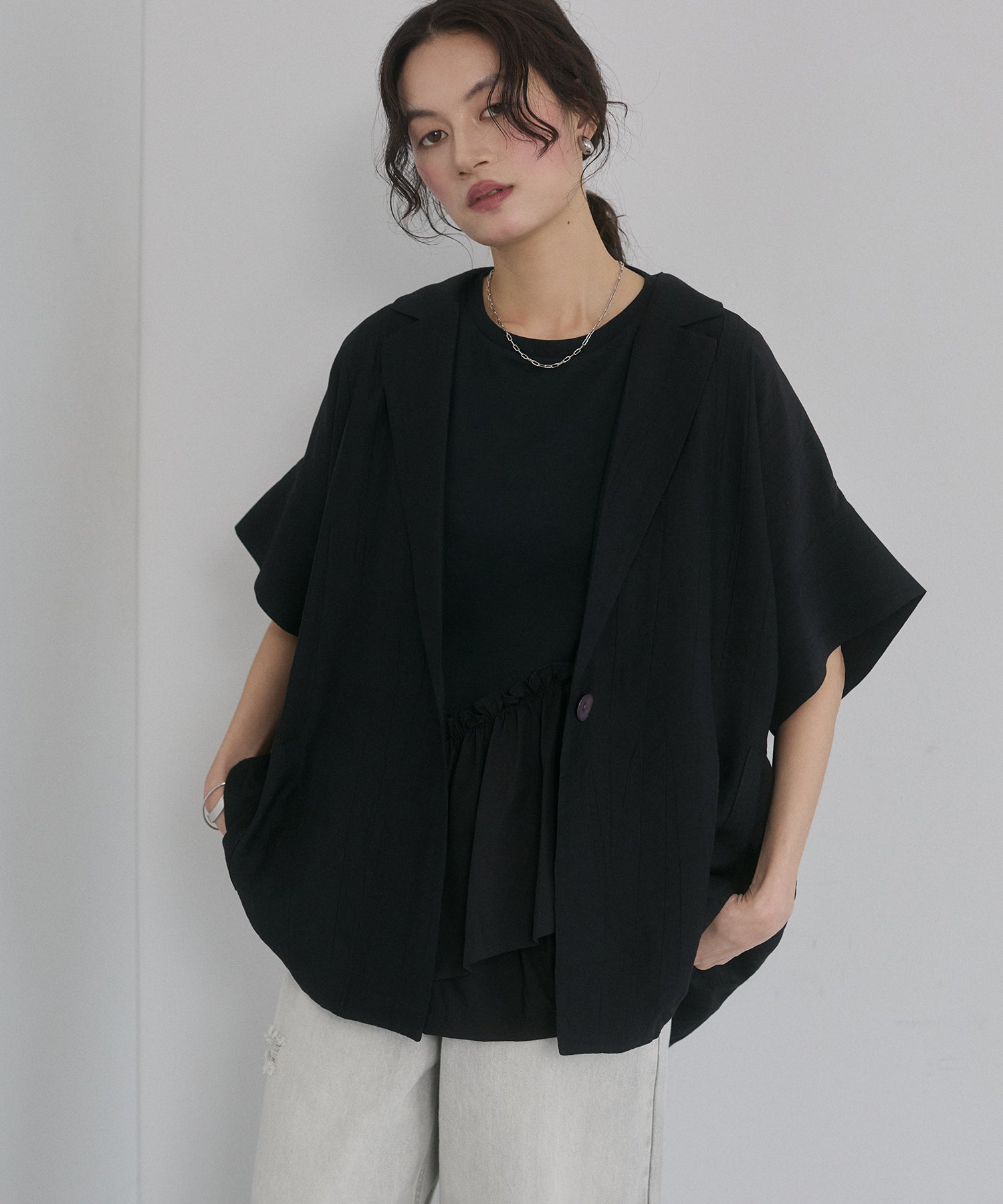 [LIMITED]WASH-SATIN SHIRT JACKET