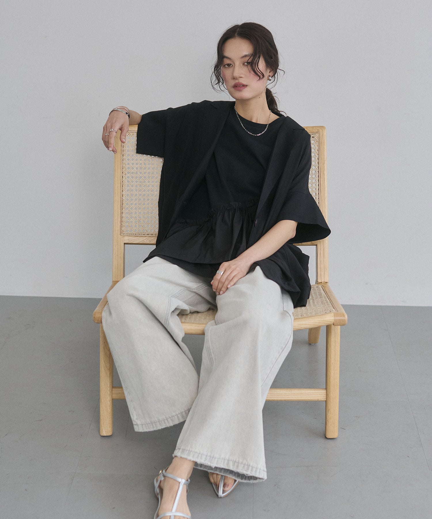 [LIMITED]WASH-SATIN SHIRT JACKET