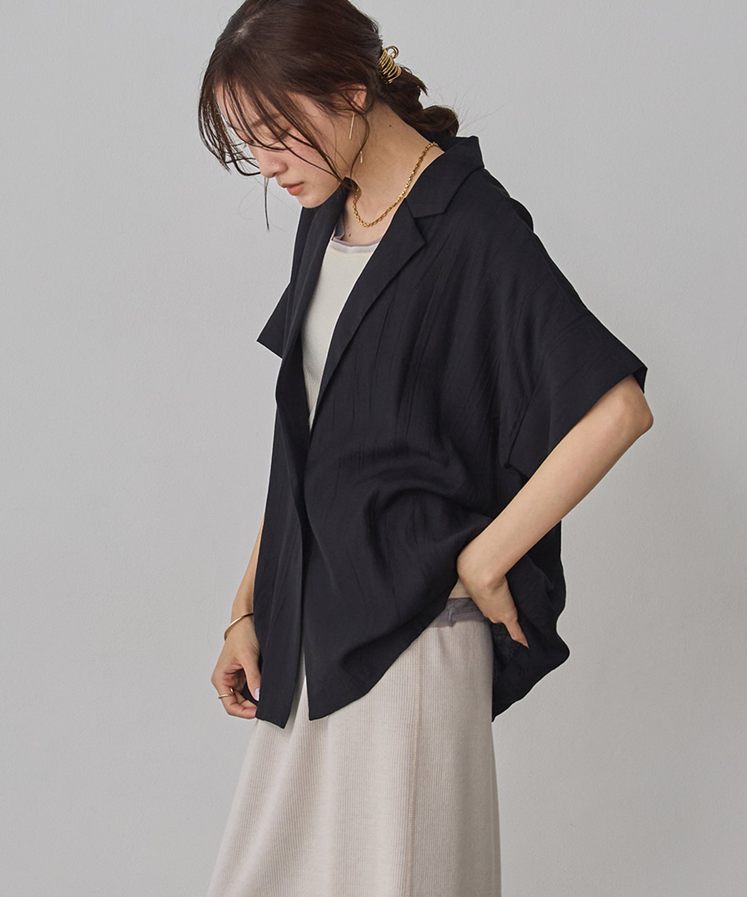 [LIMITED]WASH-SATIN SHIRT JACKET