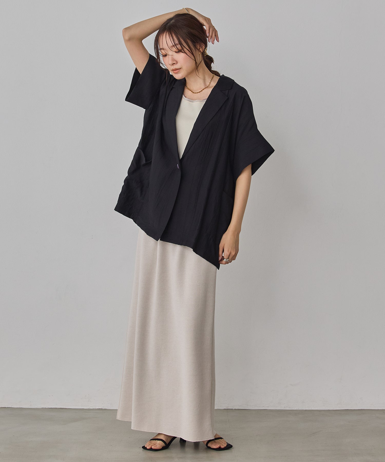 LIMITED]WASH-SATIN SHIRT JACKET
