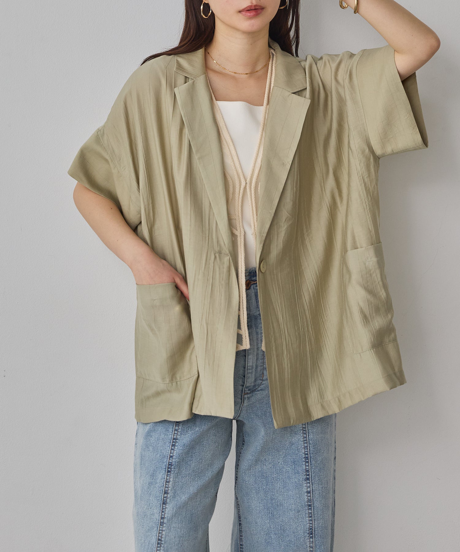 [LIMITED]WASH-SATIN SHIRT JACKET