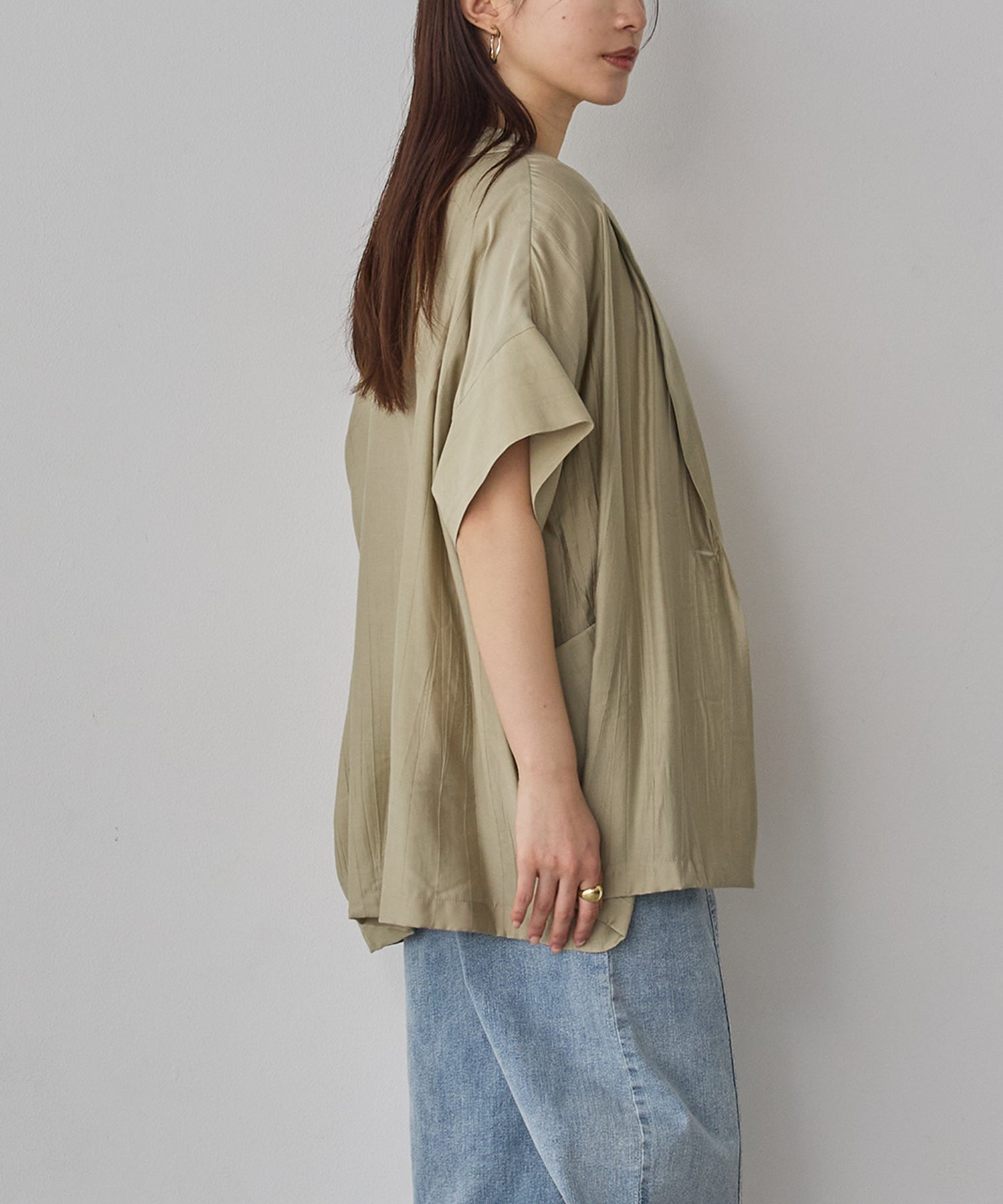 [LIMITED]WASH-SATIN SHIRT JACKET