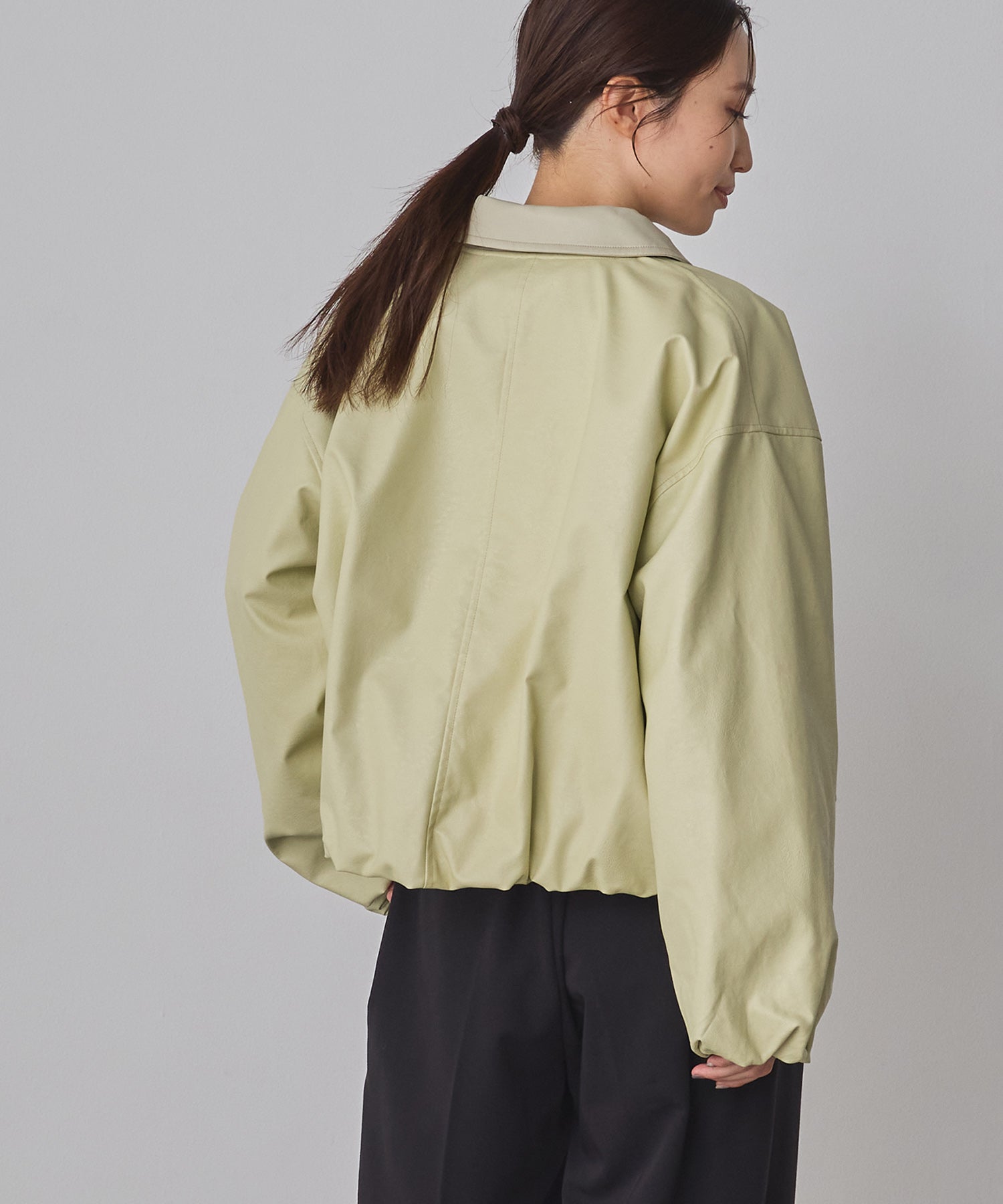 FAUX LEATHER BALLOON BLOUSON