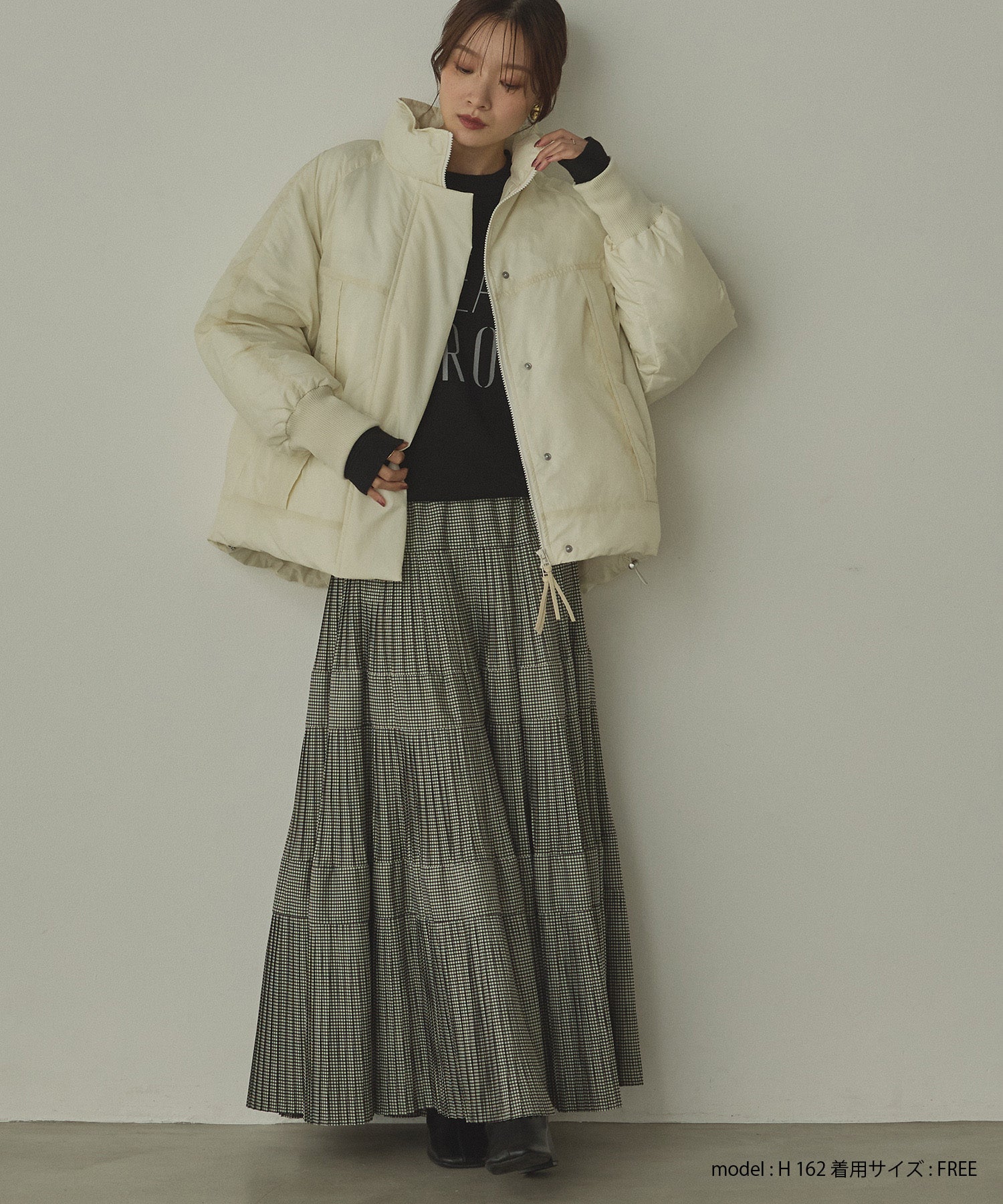 中綿 ワッシャーナイロン(撥水)ショートブルゾン