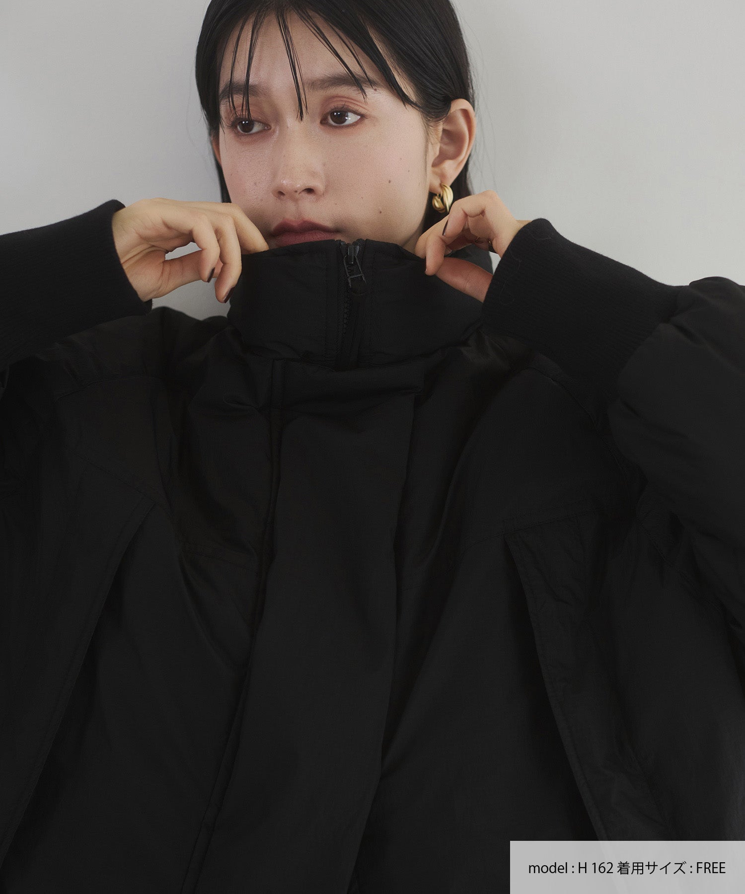 中綿 ワッシャーナイロン(撥水)ショートブルゾン