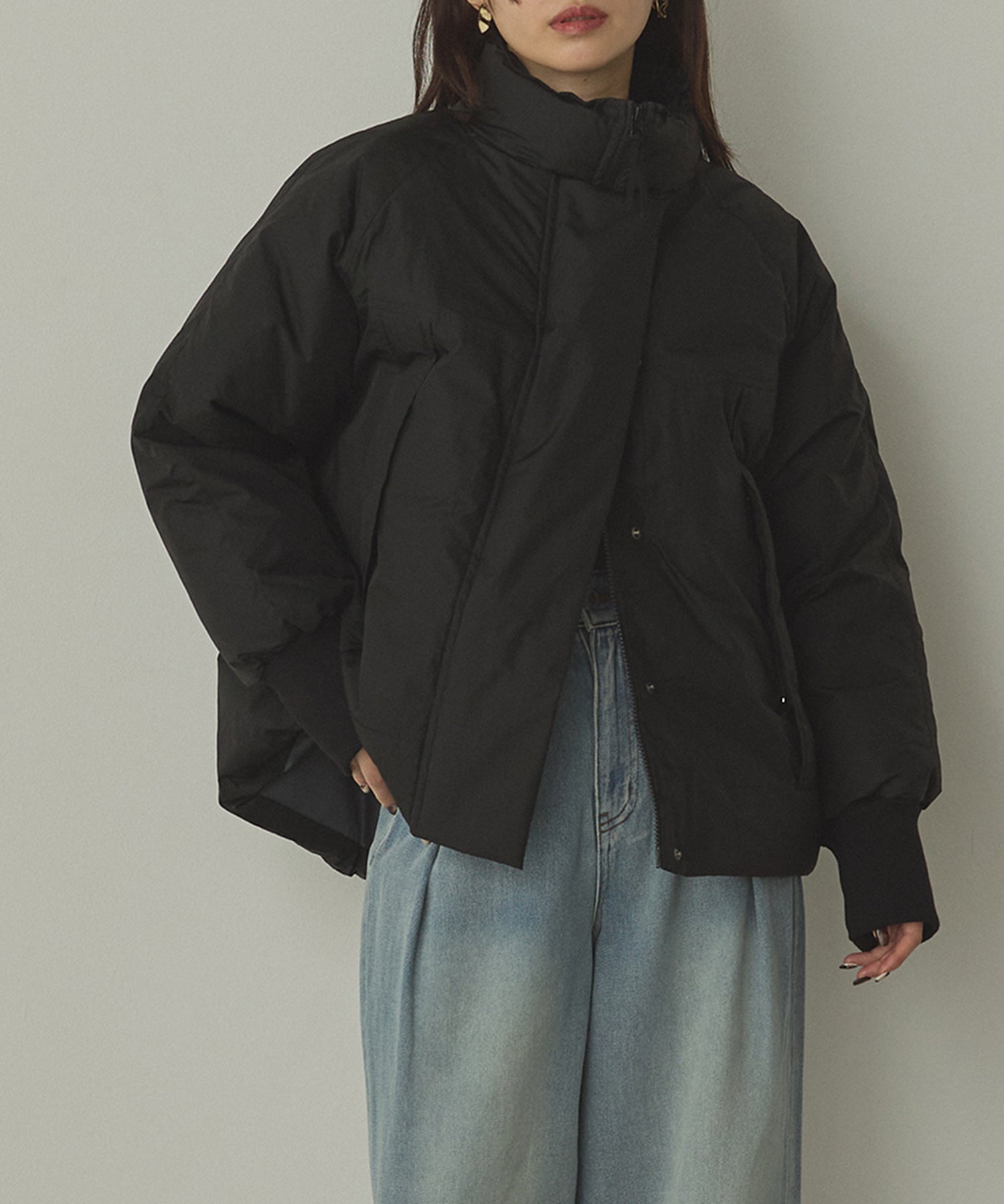 中綿 ワッシャーナイロン(撥水)ショートブルゾン