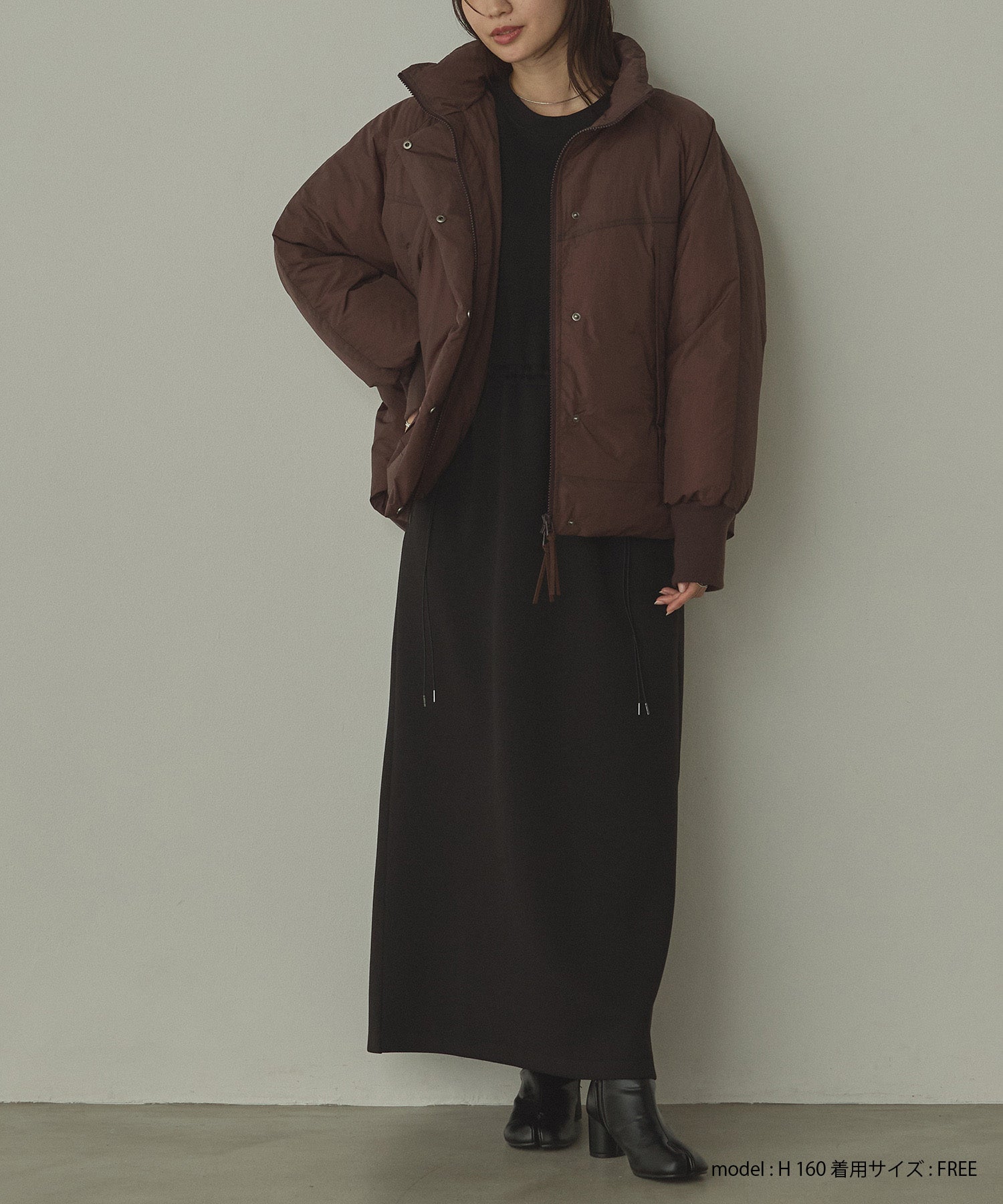 中綿 ワッシャーナイロン(撥水)ショートブルゾン